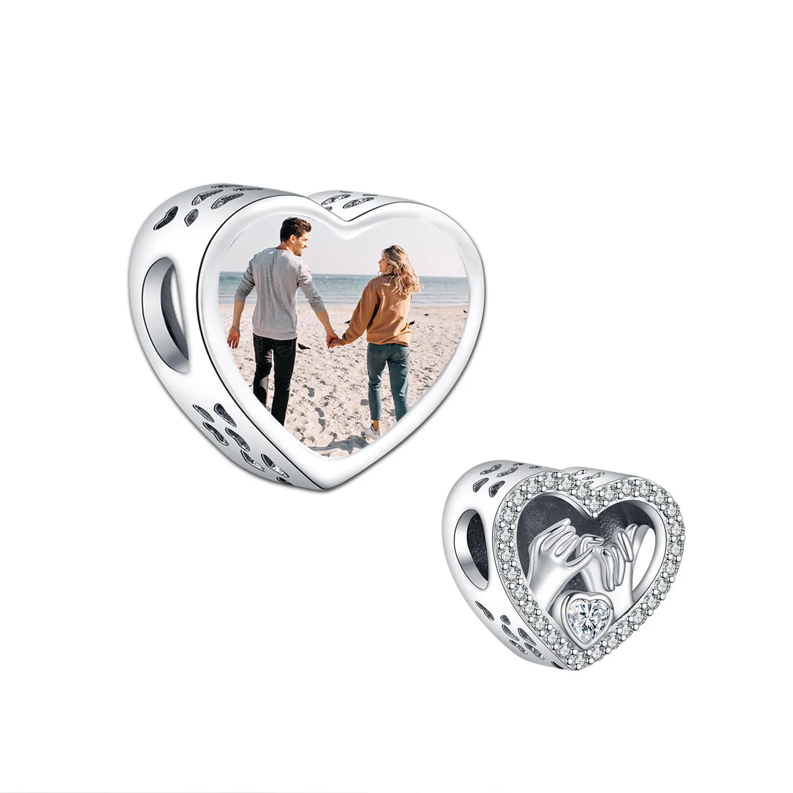 Annmors Charm in Argento Sterling 925 Personalizzato con Foto per Braccialetti e Collane - immagine 1