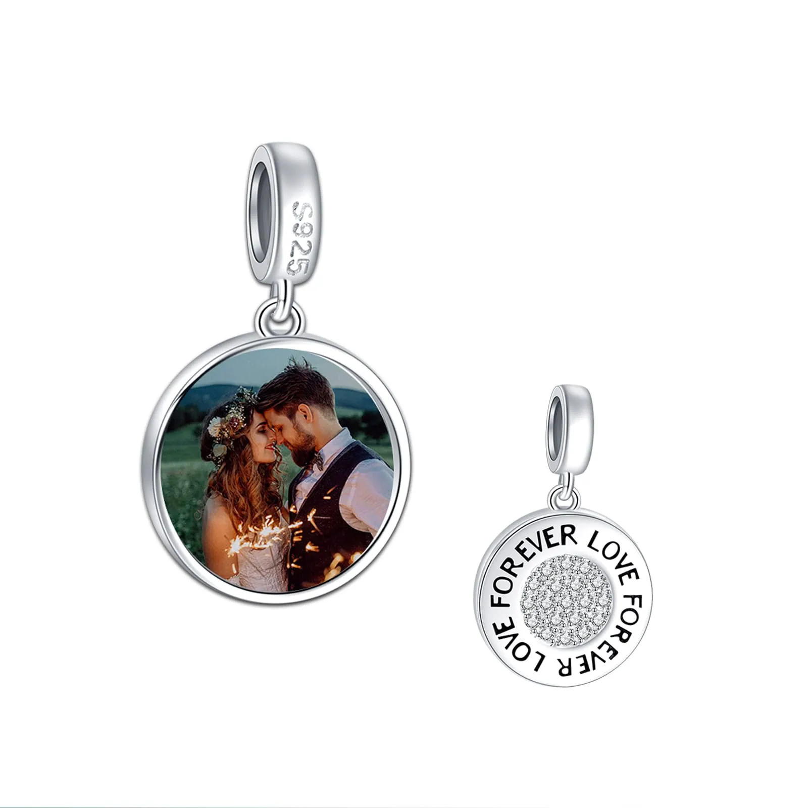 Annmors Ciondolo Amore per Sempre Personalizzato con Foto in Argento 925 per Donna - immagine 1