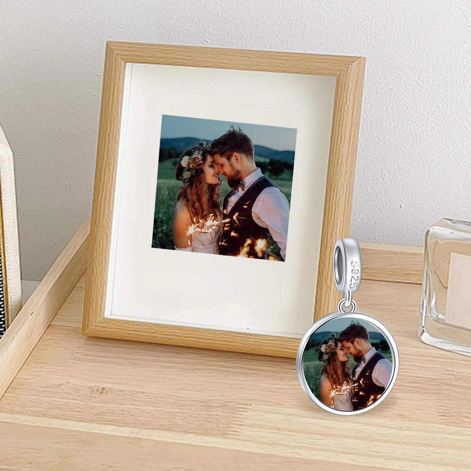 Annmors Ciondolo Amore per Sempre Personalizzato con Foto in Argento 925 per Donna - immagine 2