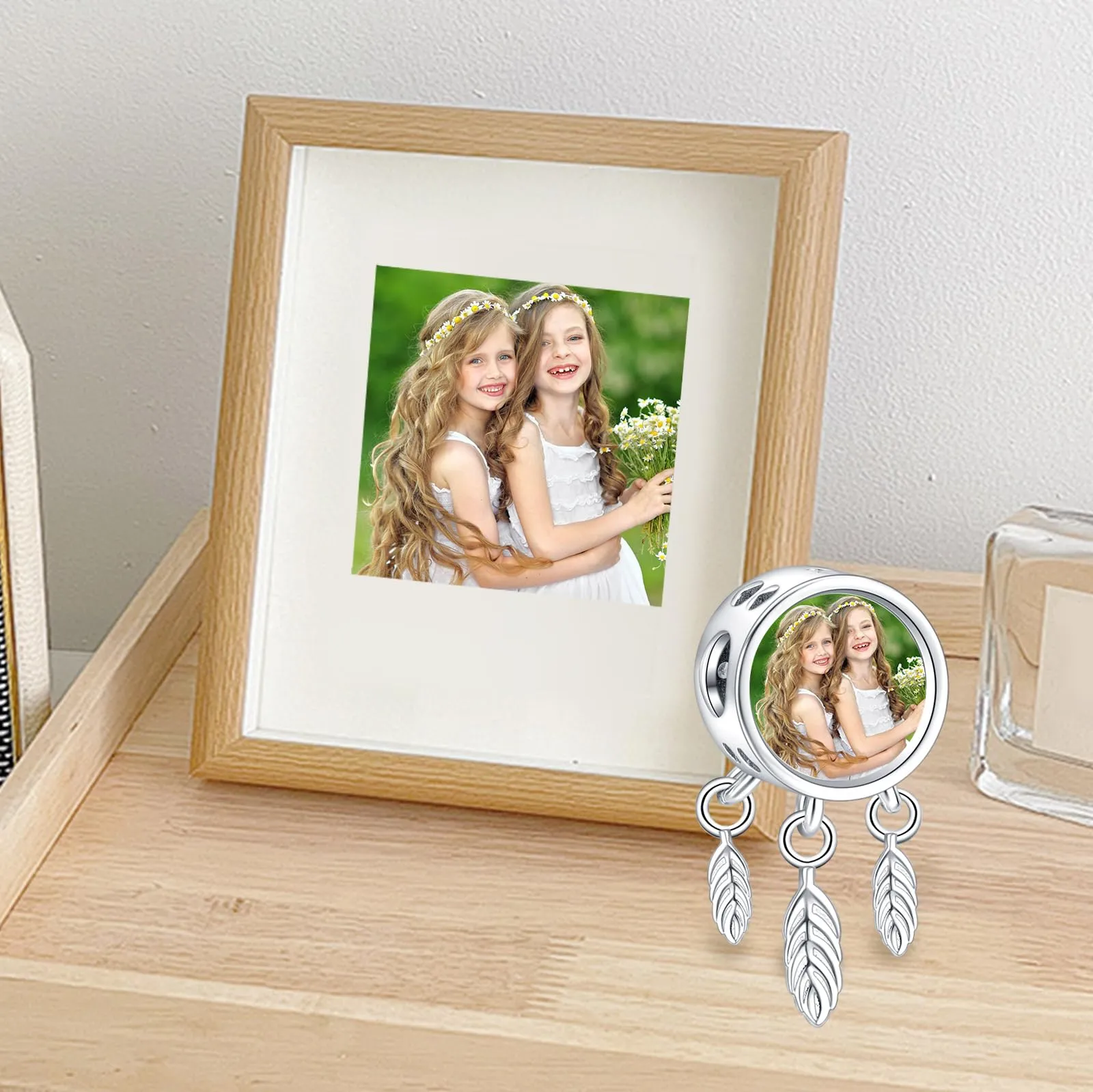 Annmors Charm in argento sterling 925 a forma di rete da pesca da sogno con foto per braccialetti da donna - immagine 2