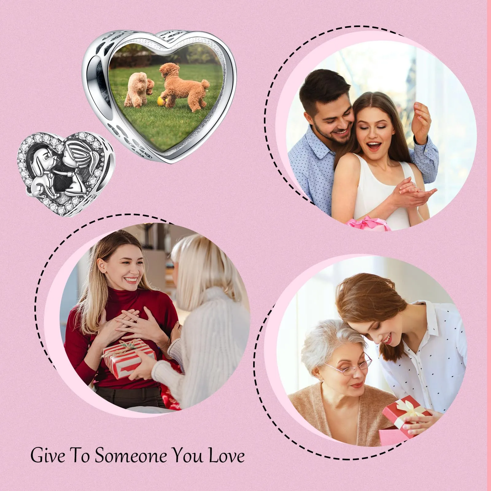 Annmors Cuore Charm Personalizzato Foto in Argento Sterling 925 per Bracciale Perline - immagine 6