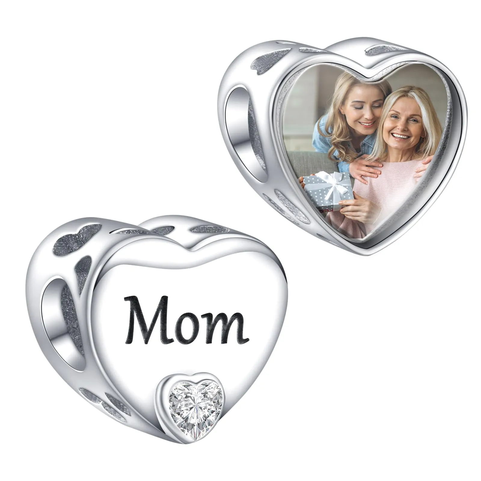 Annmors Ciondolo a Cuore Personalizzato in Argento Sterling 925 per Braccialetto Donna - immagine 1