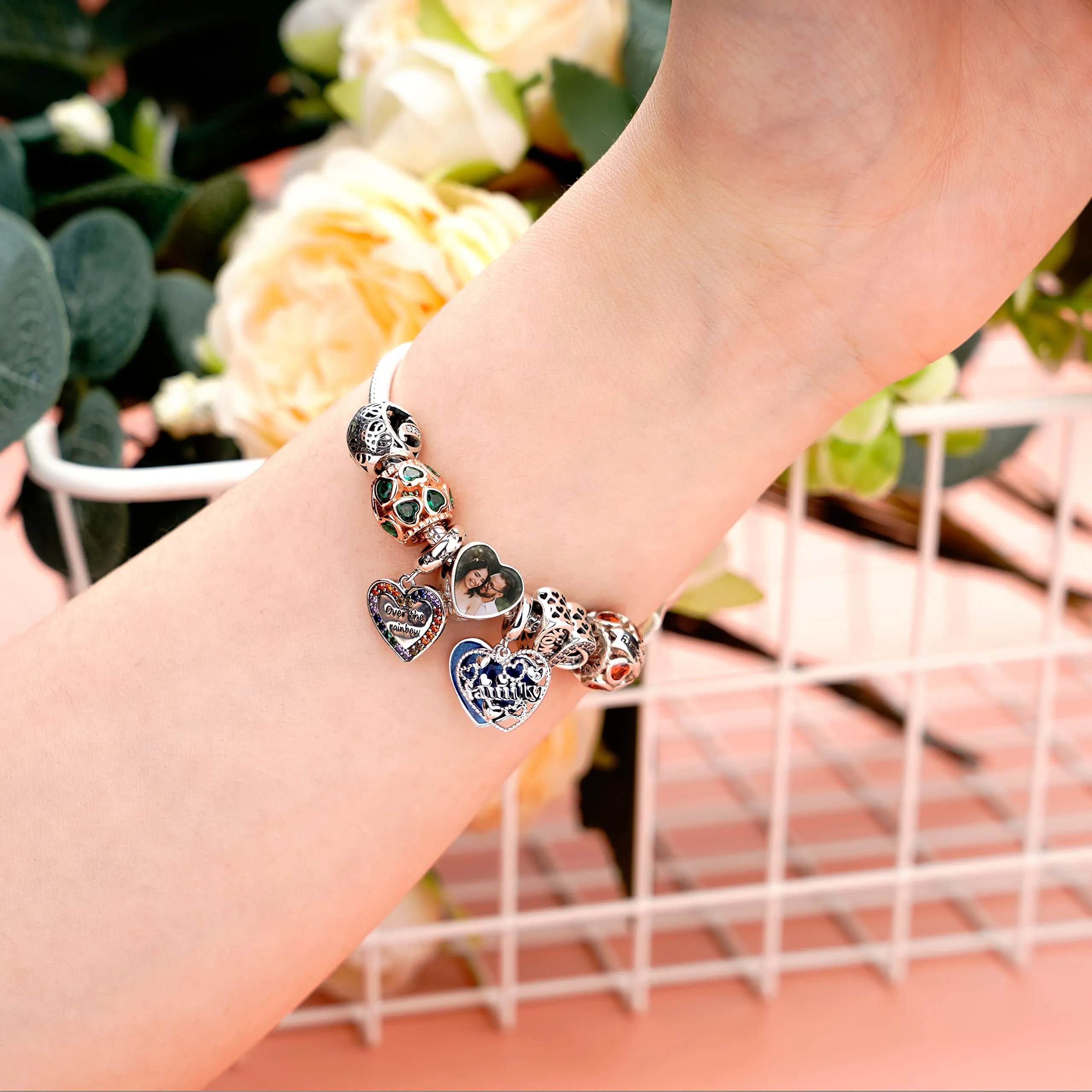 Annmors Ciondolo Personalizzato con Foto in Argento Sterling 925 per Braccialetto e Collana - immagine 5