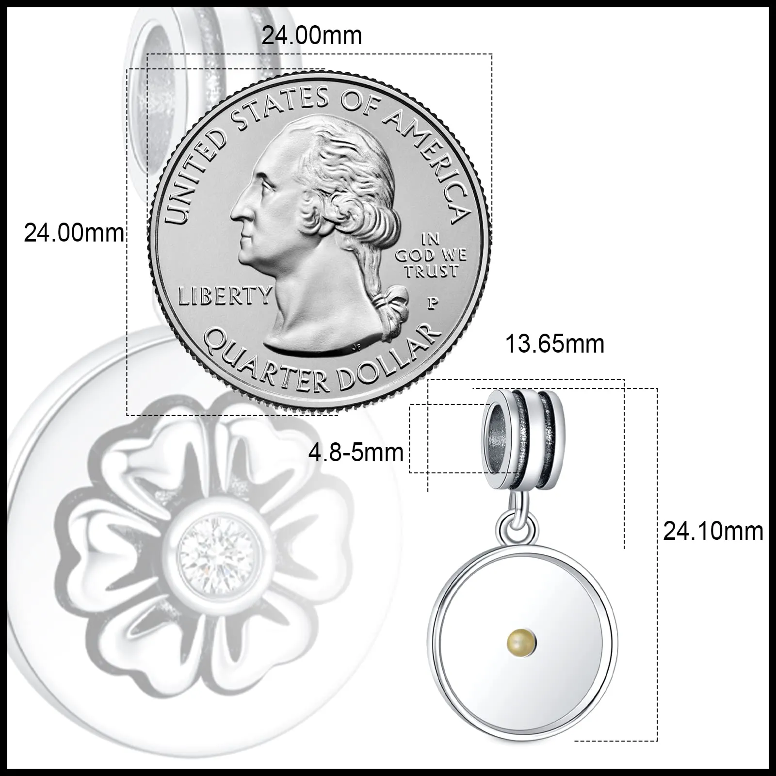 Annmors Ciondolo Personalizzato con Foto in Argento Sterling 925 per Braccialetto e Collana - immagine 6