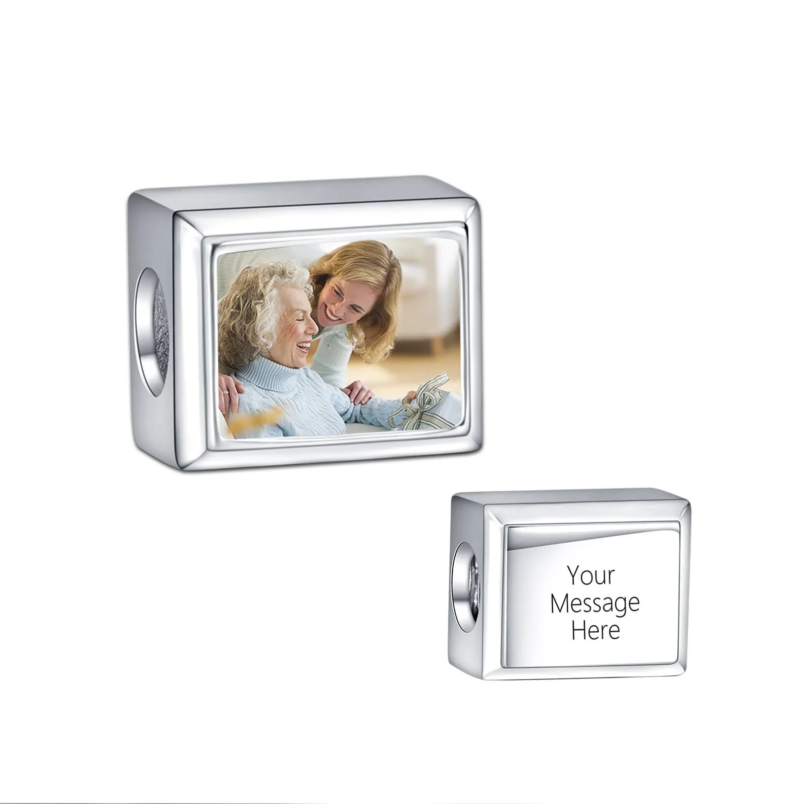 Annmors Ciondolo Foto Personalizzato in Argento Sterling 925 per Braccialetti da Donna - immagine 1