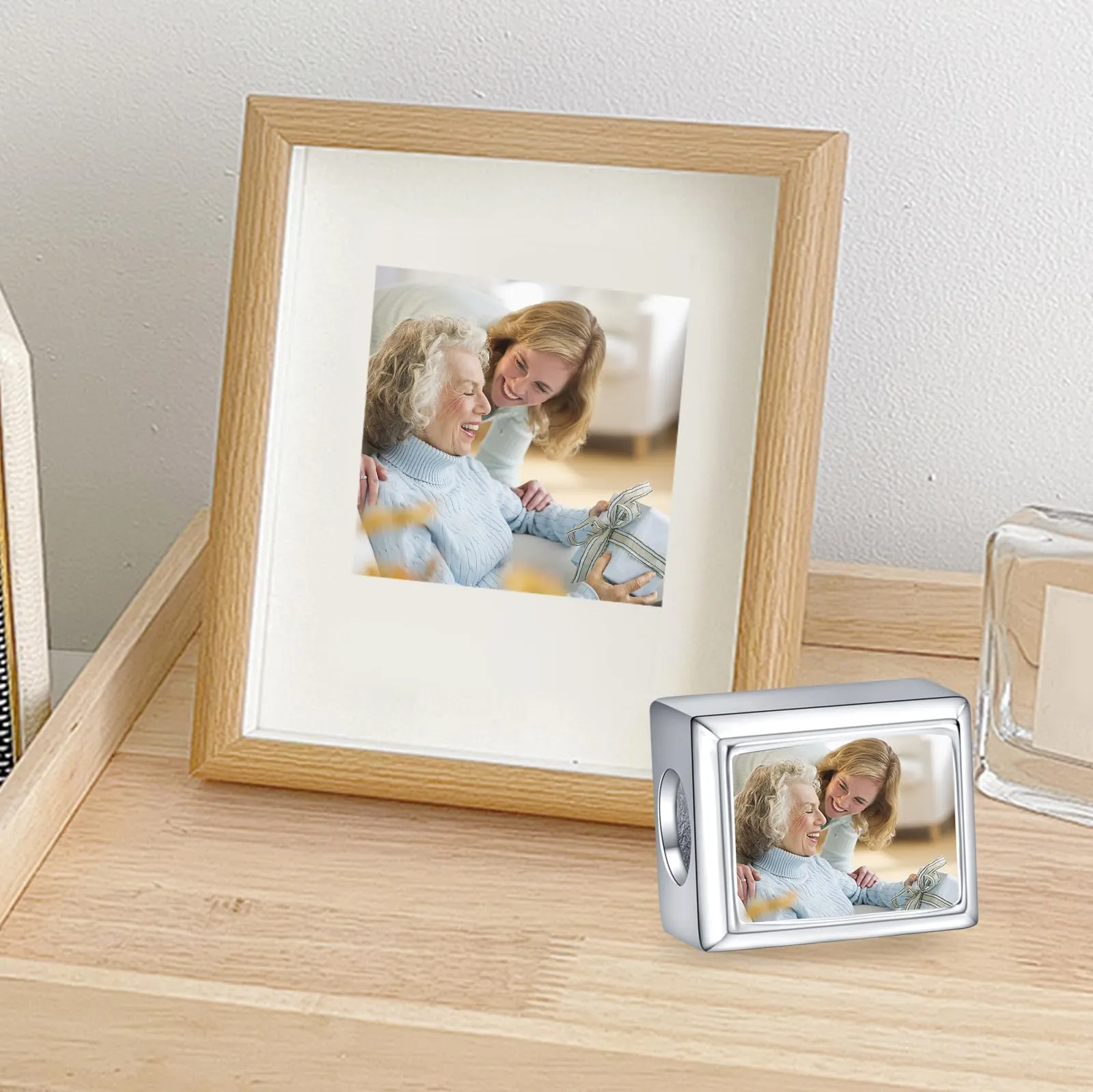 Annmors Ciondolo Foto Personalizzato in Argento Sterling 925 per Braccialetti da Donna - immagine 2