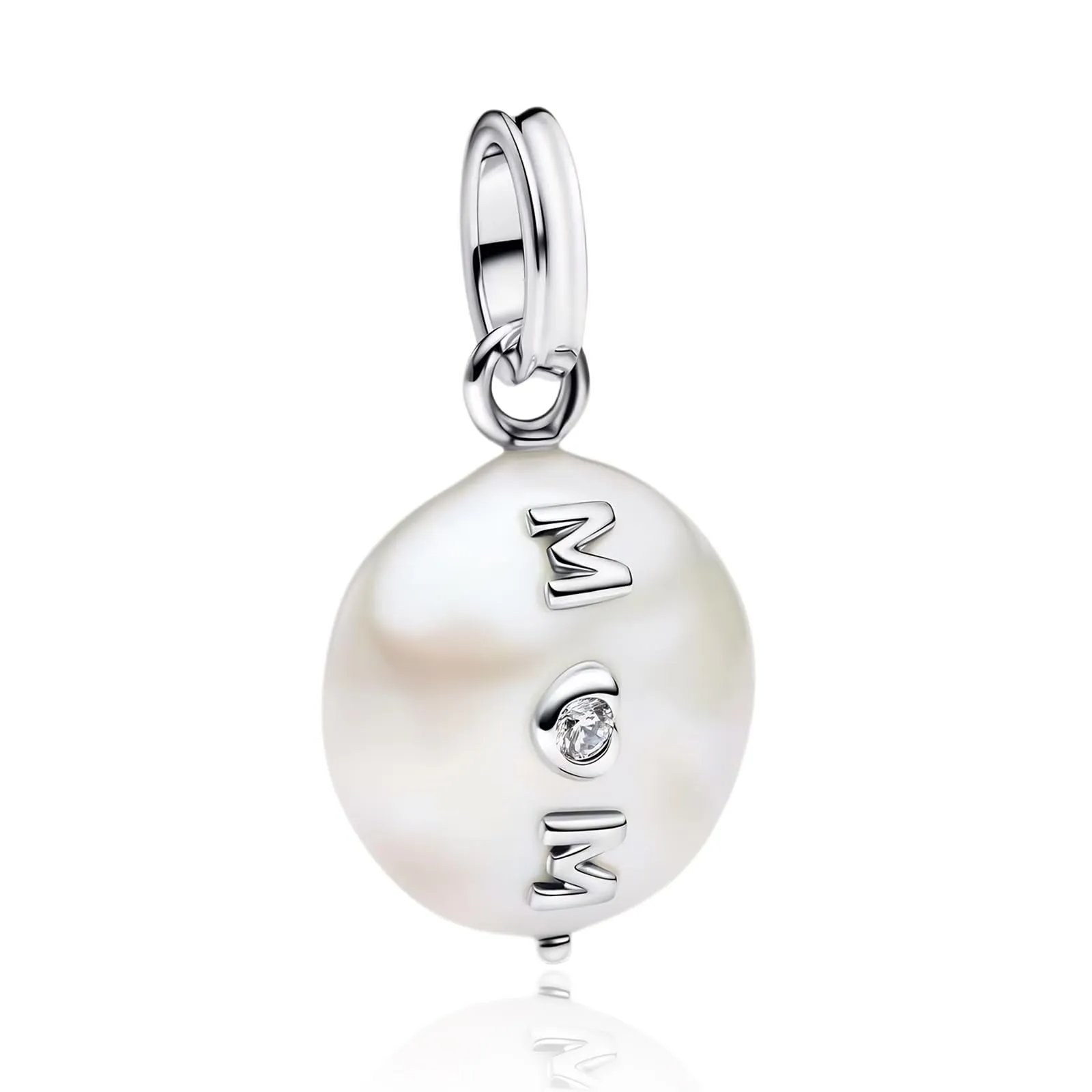 NUNUYAYA MOM Pearl Pendant Charm in 925 Sterling Silver with Cubic Zirconia - immagine 1