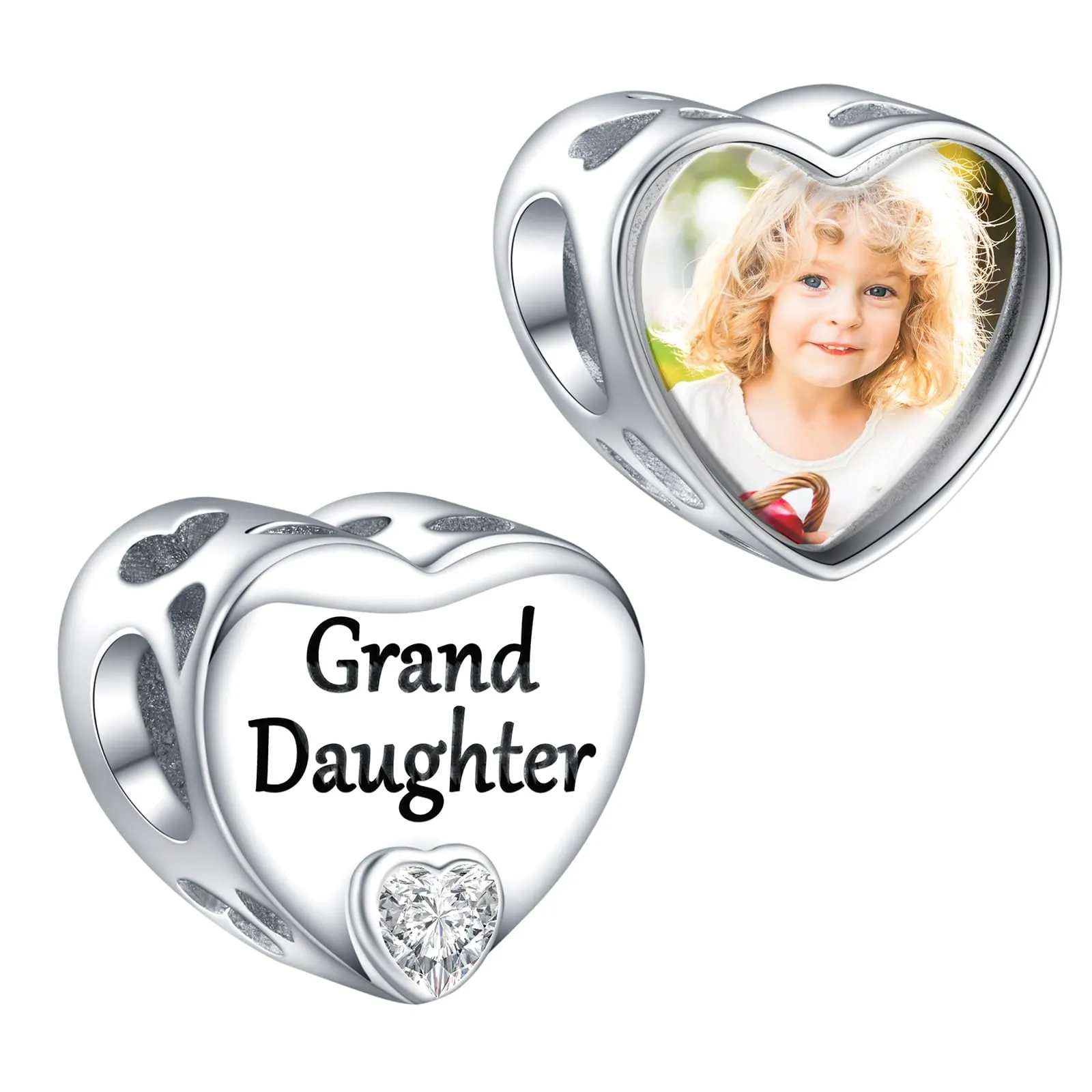 Annmors Ciondolo Cuore Personalizzato in Argento Sterling 925 per Braccialetti e Collane - immagine 1