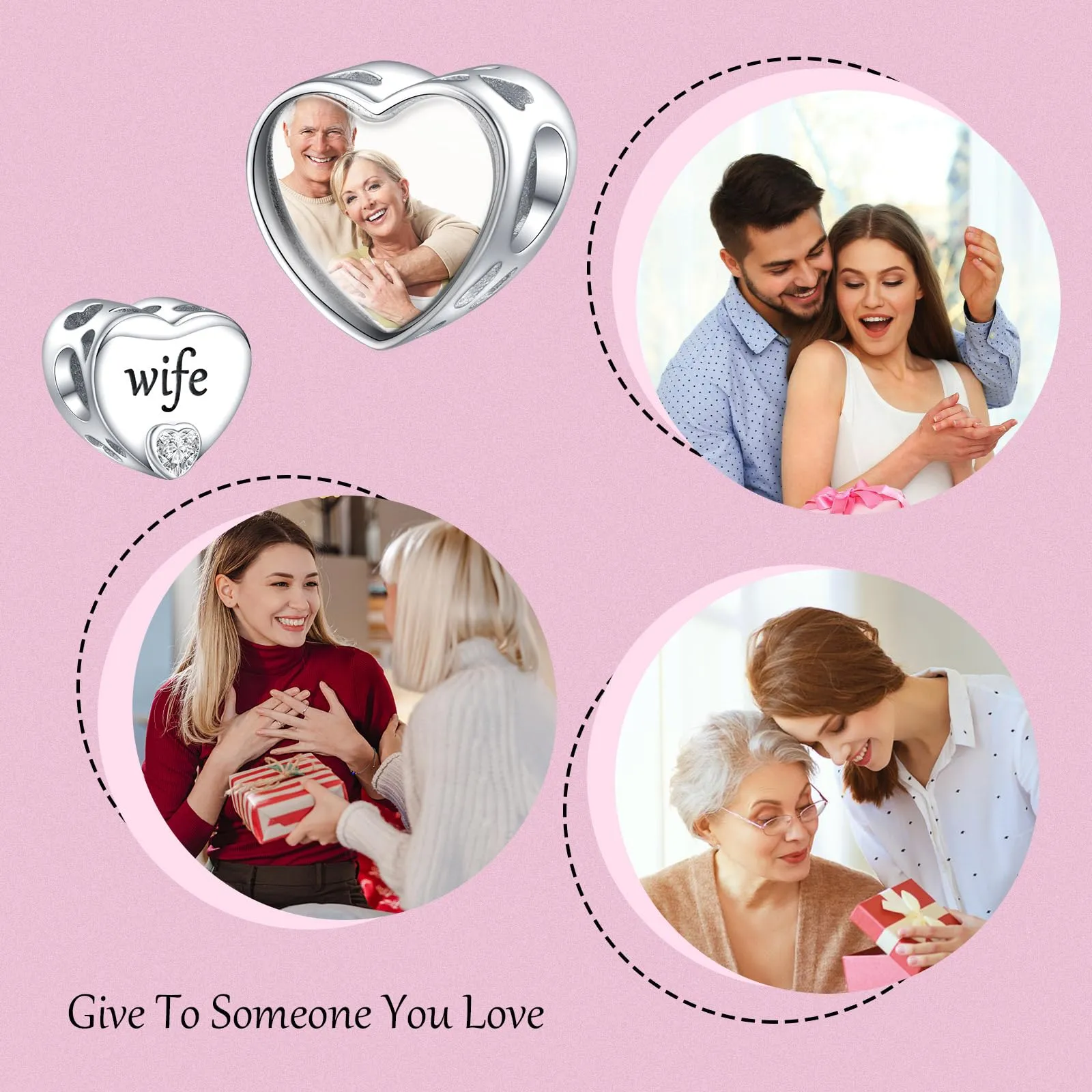 Annmors Cuore Personalizzato Charm in Argento 925 per Braccialetto e Collana - immagine 6