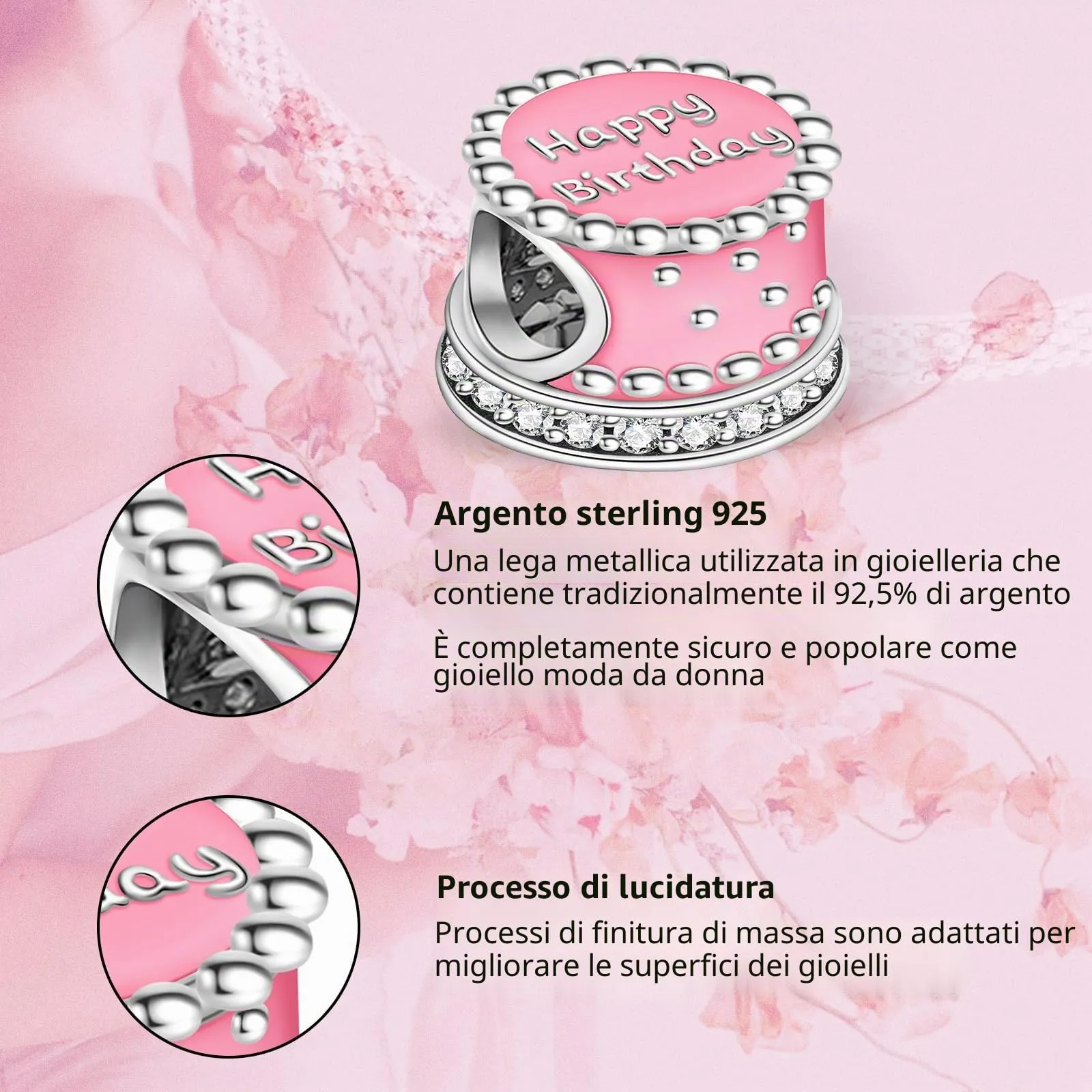 Annmors Immagine Personalizzata Charm in Argento Sterling 925 per Bracciale e Collana - immagine 4