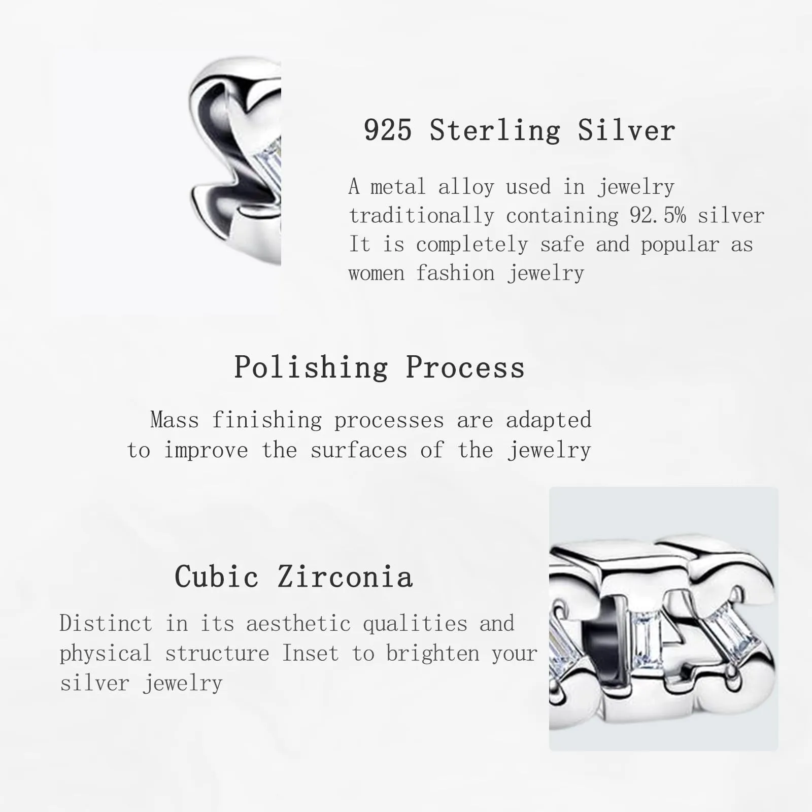 NUNUYAYA Sister Cubic Zirconia Charm Pendant in 925 Sterling Silver for European Bracelets and Necklaces - immagine 4