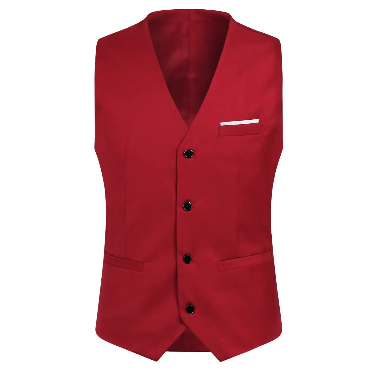 YOUTHUP Completo da uomo 3 pezzi slim fit rosso, XL - immagine 4