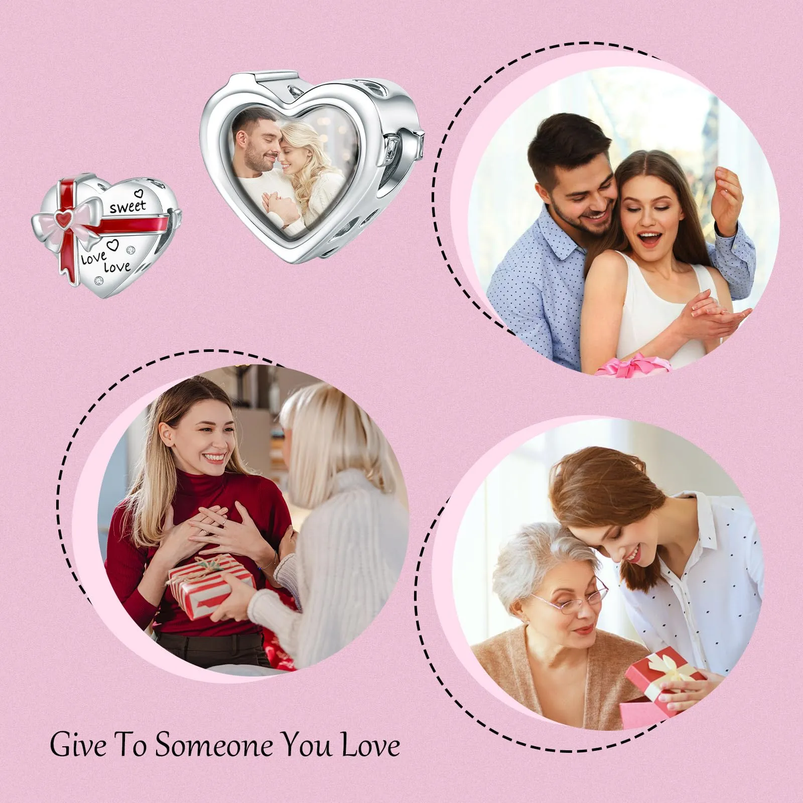 Annmors Ciondolo Personalizzato con Foto in Argento Sterling 925 per Braccialetto e Collana - immagine 6