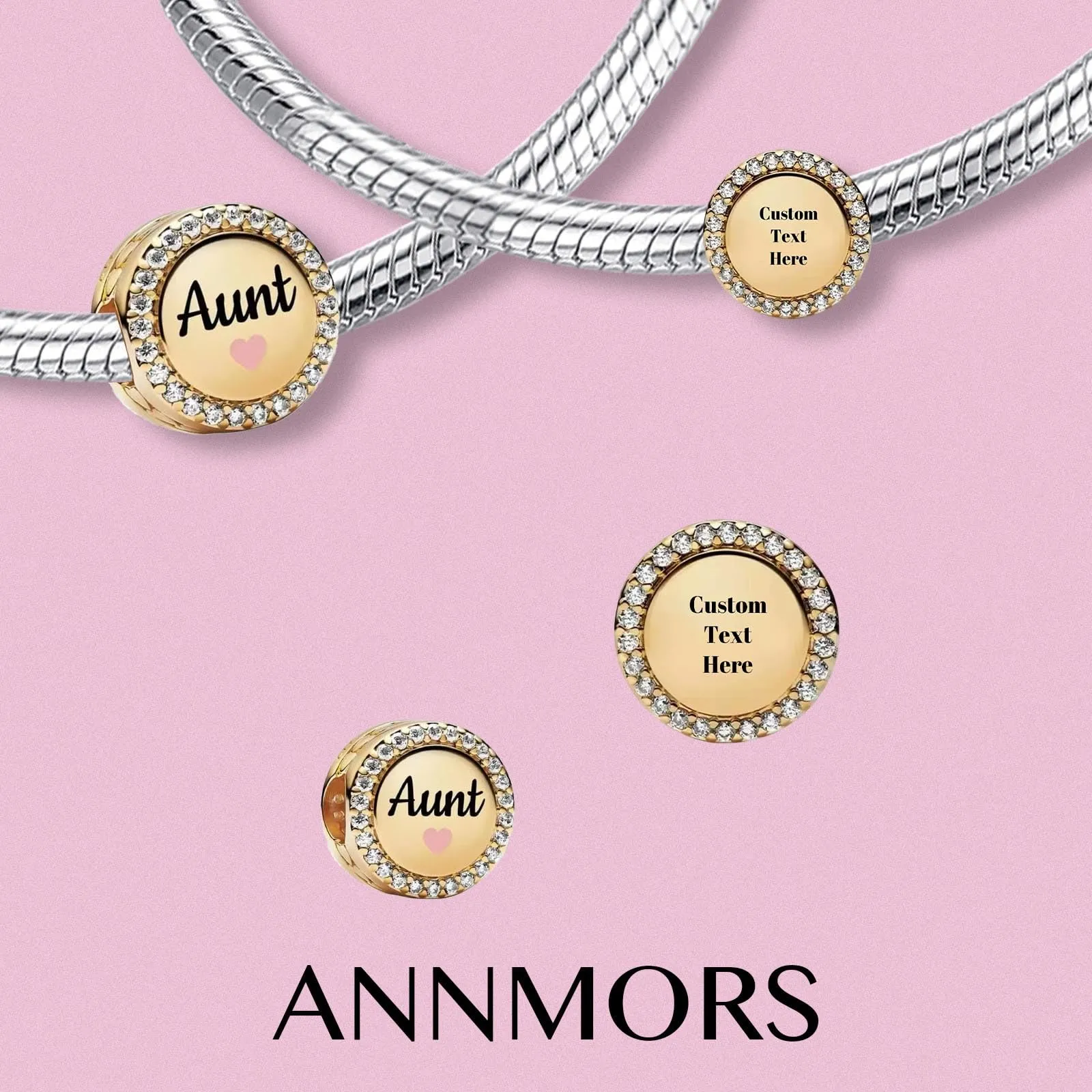 Annmors Ciondolo Cuore Personalizzato in Argento 925 per Braccialetto e Collana Donna - immagine 2