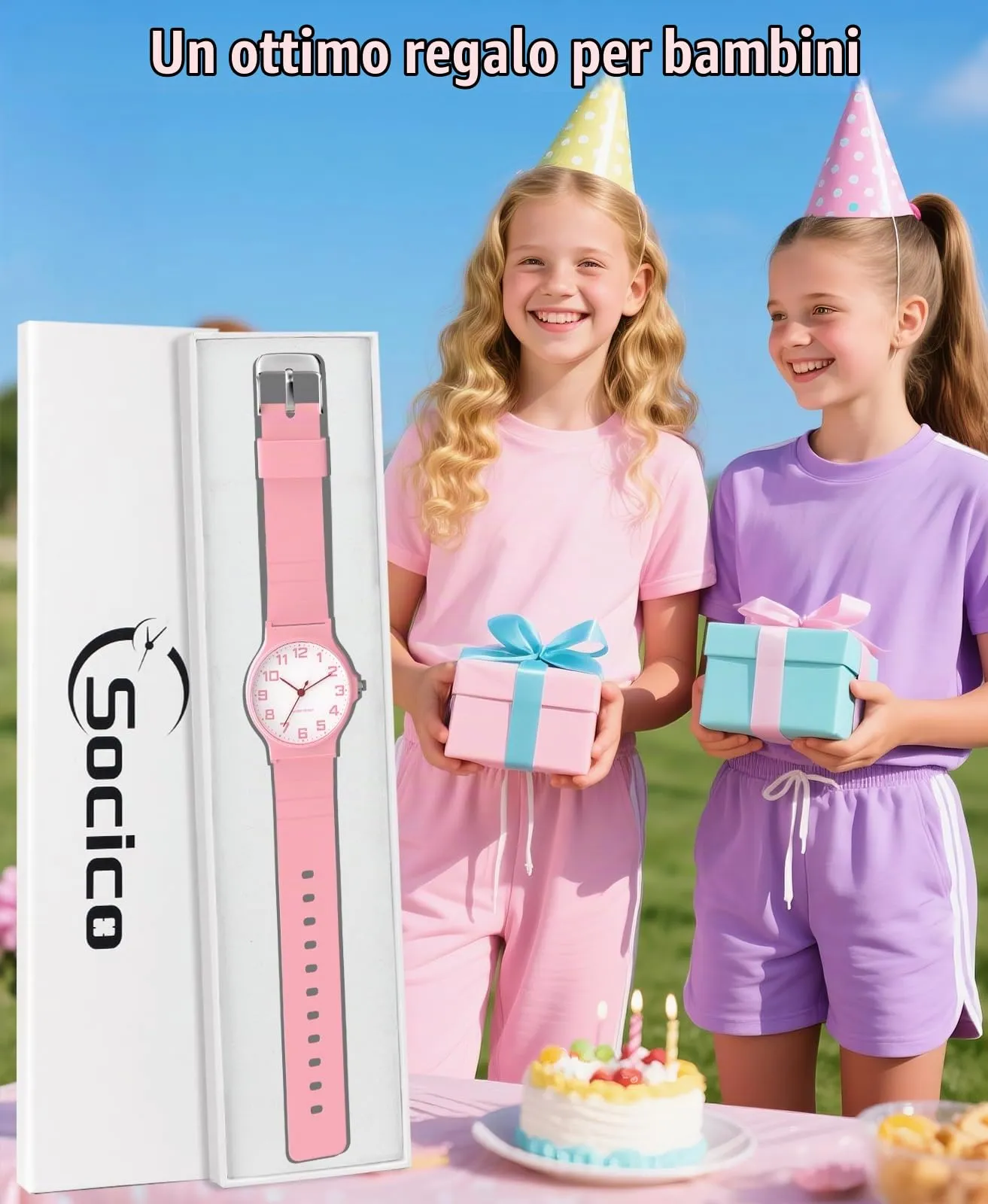 SOCICO Orologio Analogico Sportivo Impermeabile 30m per Bambini 5-15 Anni, SOC-1010L - immagine 6