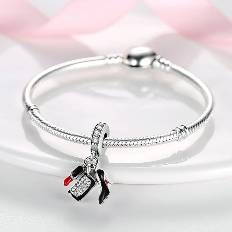 KUNSIR Bead Charm Ciondolo in Argento Sterling 925 con Cubic Zirconia per Braccialetti e Collane Europei - immagine 3
