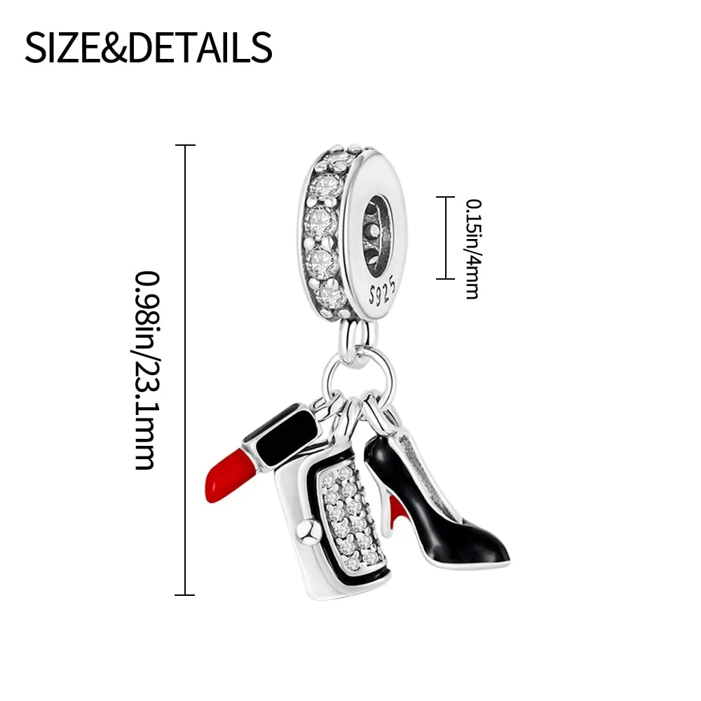KUNSIR Bead Charm Ciondolo in Argento Sterling 925 con Cubic Zirconia per Braccialetti e Collane Europei - immagine 6