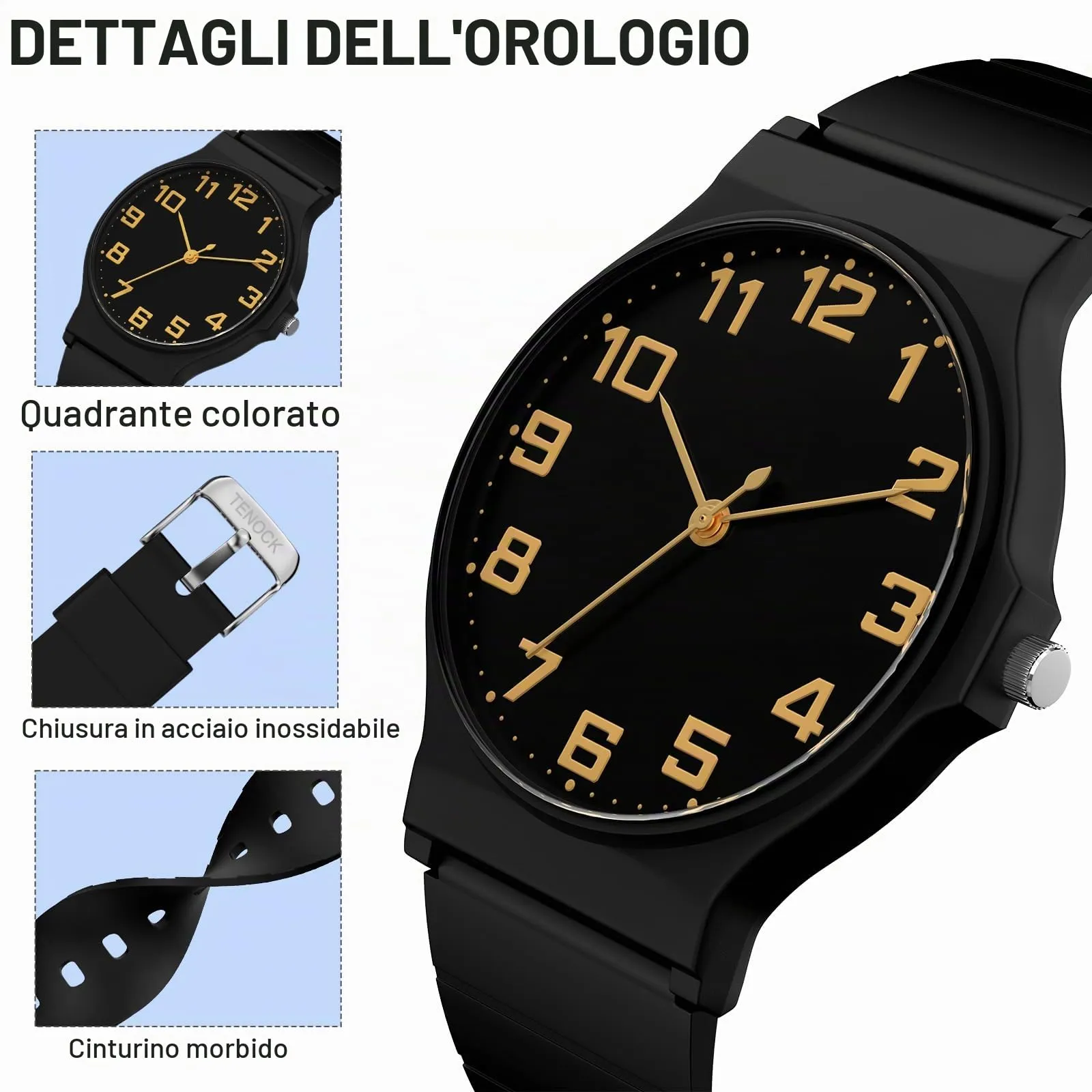 SOCICO Orologio Analogico Sportivo Impermeabile 30m per Bambini 5-15 Anni, Mimetizzazione, SOC-1010L - immagine 3