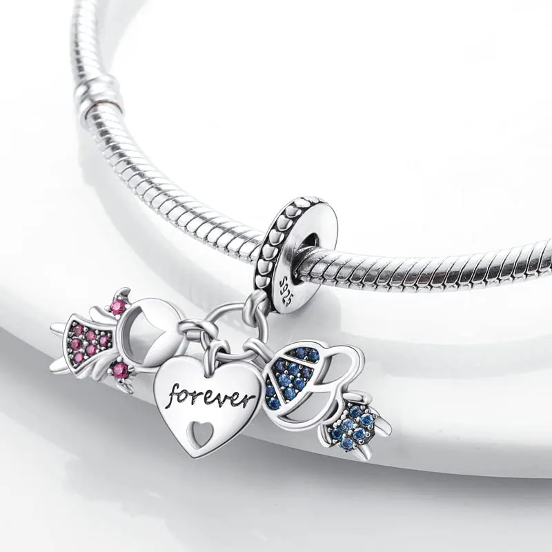 KUNSIR Bead Charm in Argento Sterling 925 con Cubic Zirconia per Braccialetti e Collane europee - immagine 2