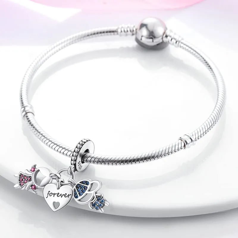 KUNSIR Bead Charm in Argento Sterling 925 con Cubic Zirconia per Braccialetti e Collane europee - immagine 3
