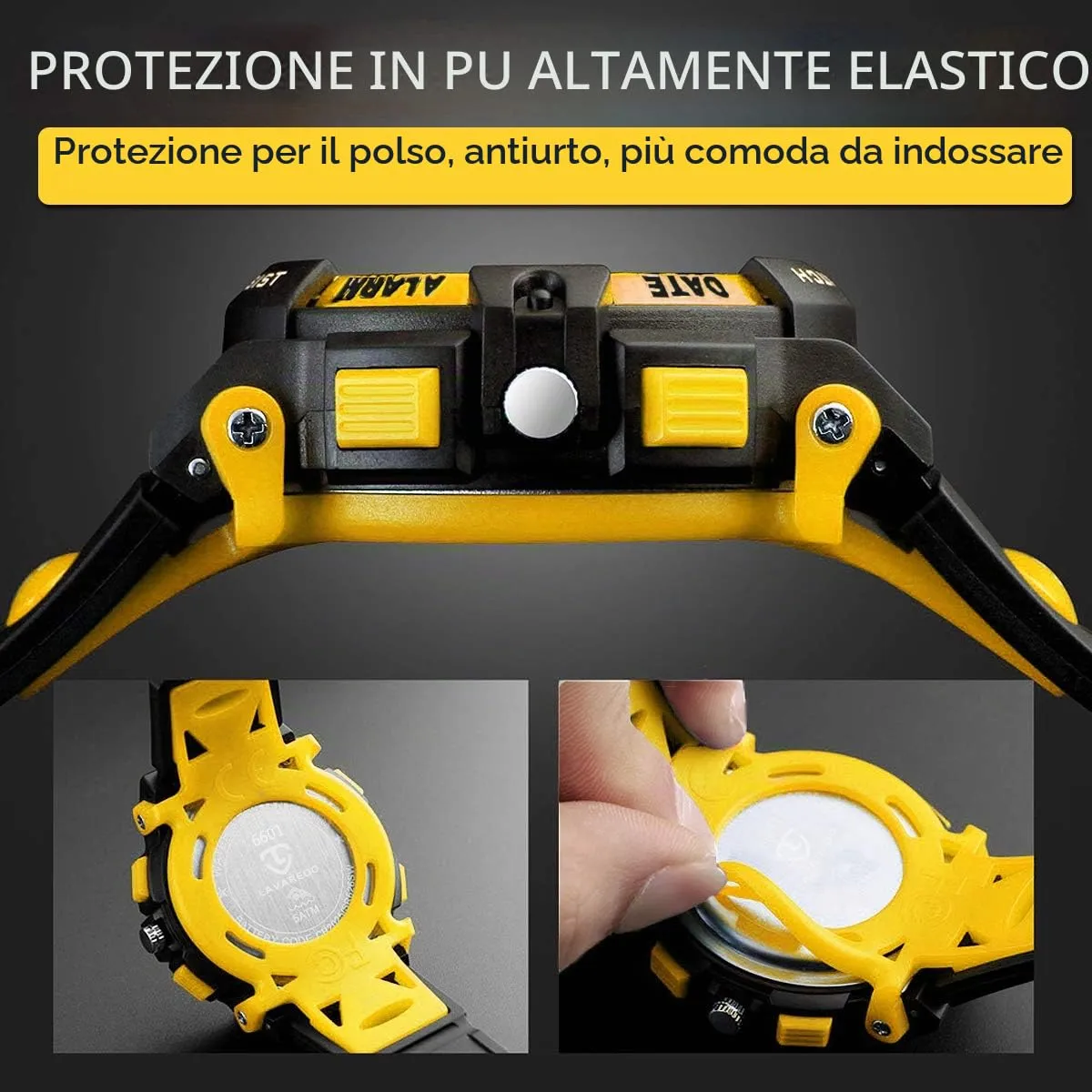 aswan watch Orologio Digitale Multifunzione per Bambini, Impermeabile, Luce LED, SKM1163-Yellow - immagine 5
