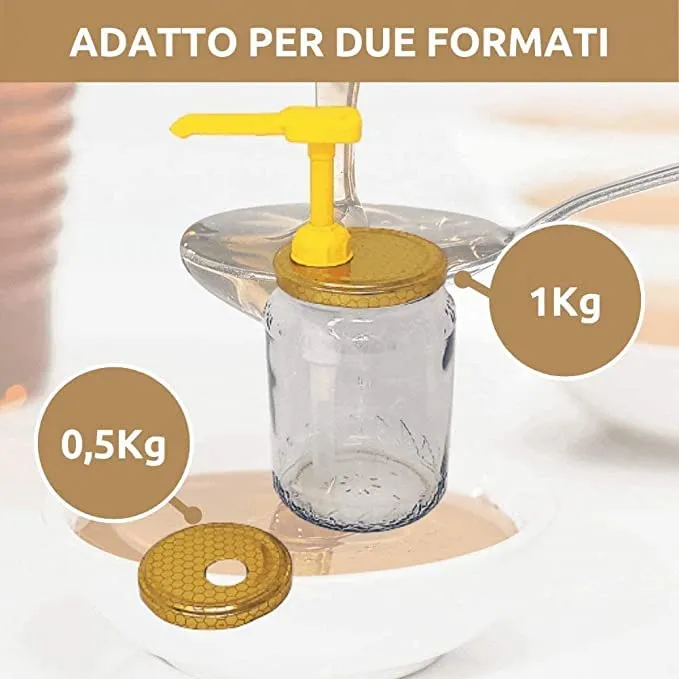 APICOR Kit Dispenser Dosatore per Miele con 2 Capsule per Vasi da 500g e 1kg - immagine 3