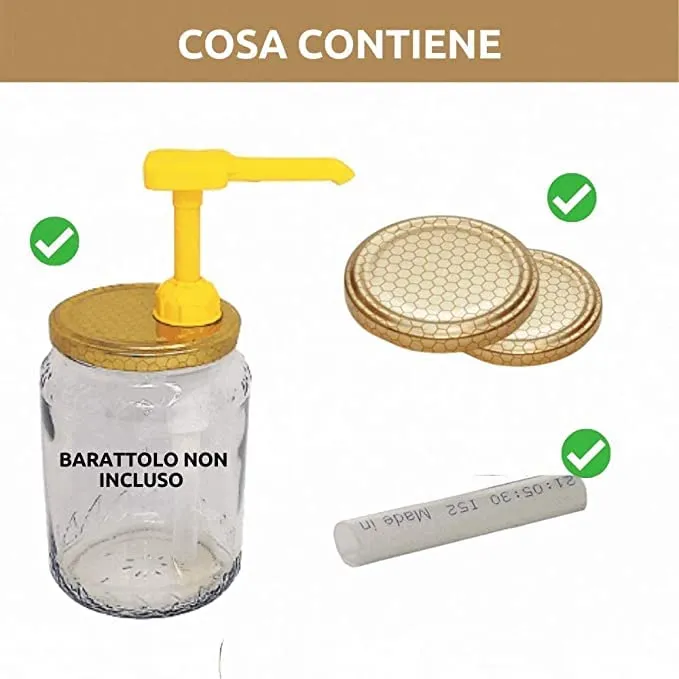 APICOR Kit Dispenser Dosatore per Miele con 2 Capsule per Vasi da 500g e 1kg - immagine 4