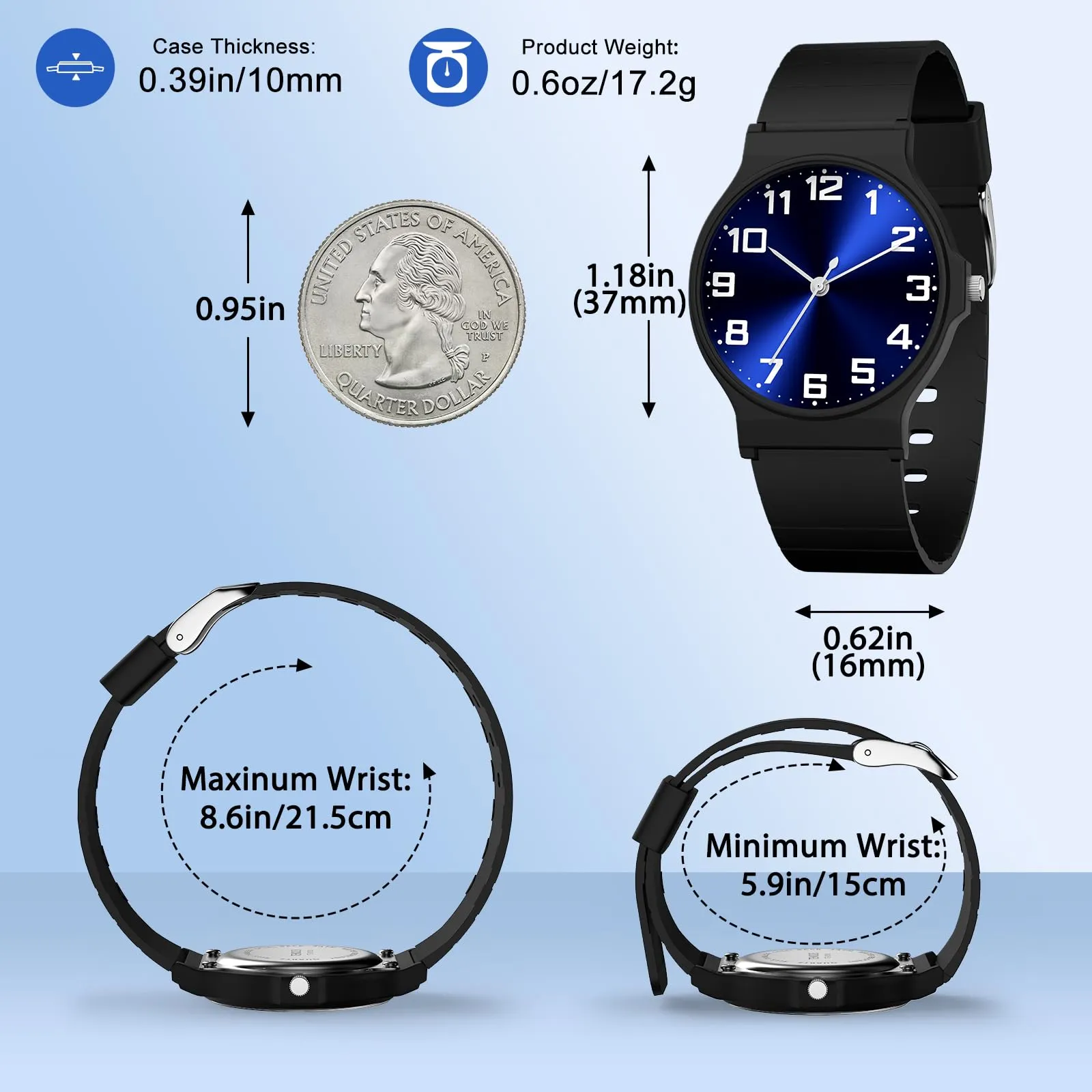 SOCICO Orologio Analogico Sportivo Impermeabile 30m per Bambini 5-15 Anni, SOC-1010L - immagine 5