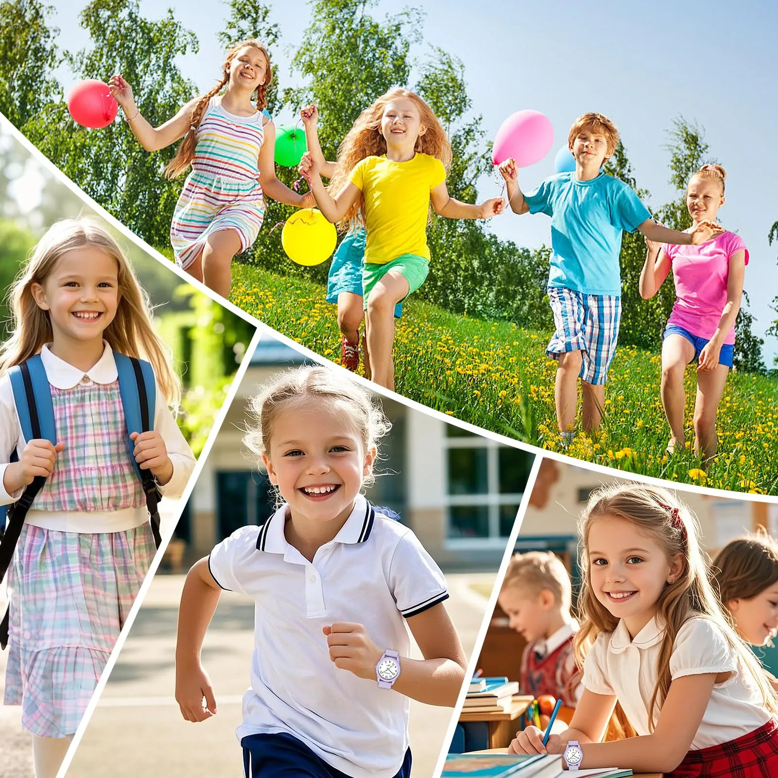 SOCICO Orologio Analogico per Bambini 4-12 Anni, Impermeabile 50m, Lilla - immagine 5