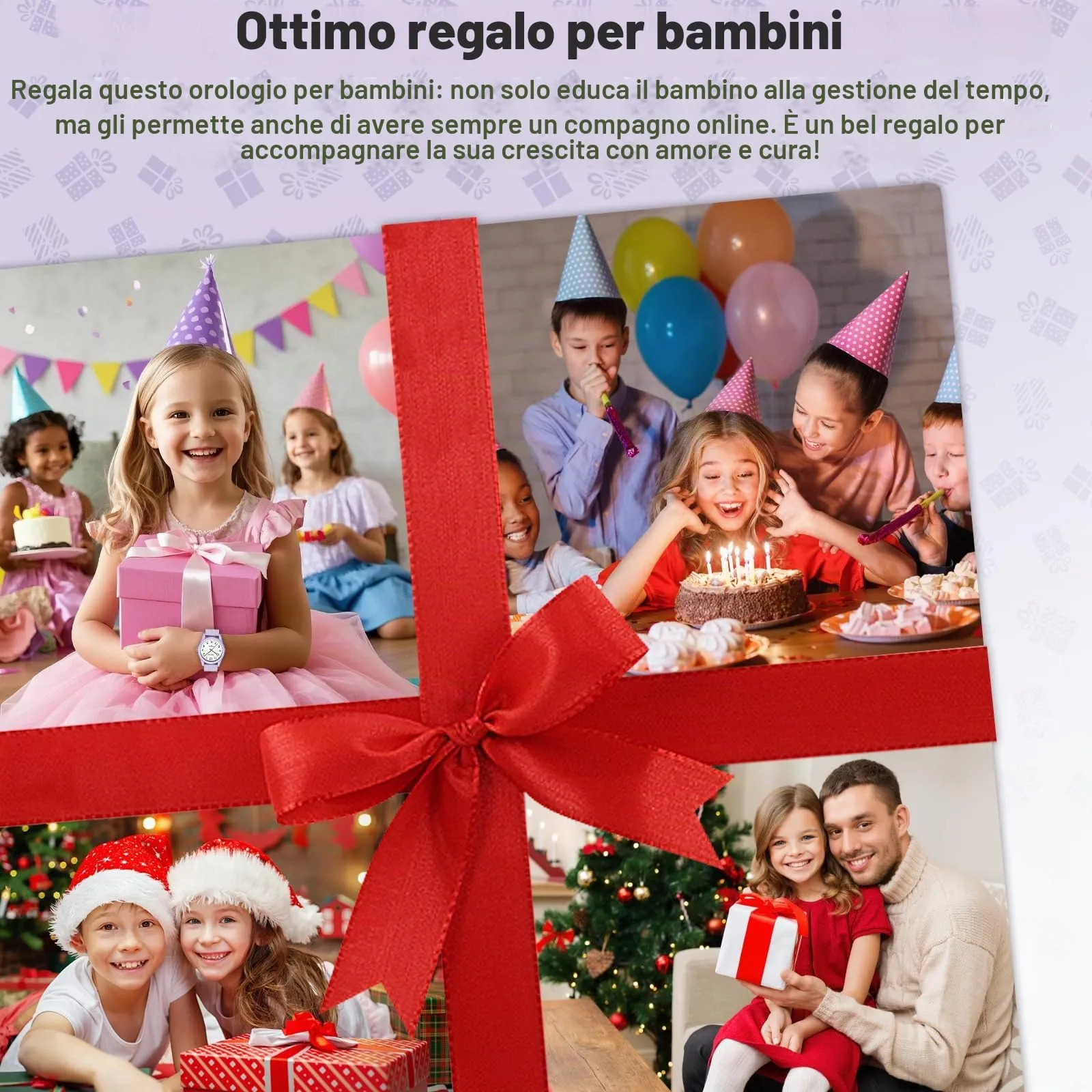 SOCICO Orologio Analogico per Bambini 4-12 Anni, Impermeabile 50m, Lilla - immagine 6