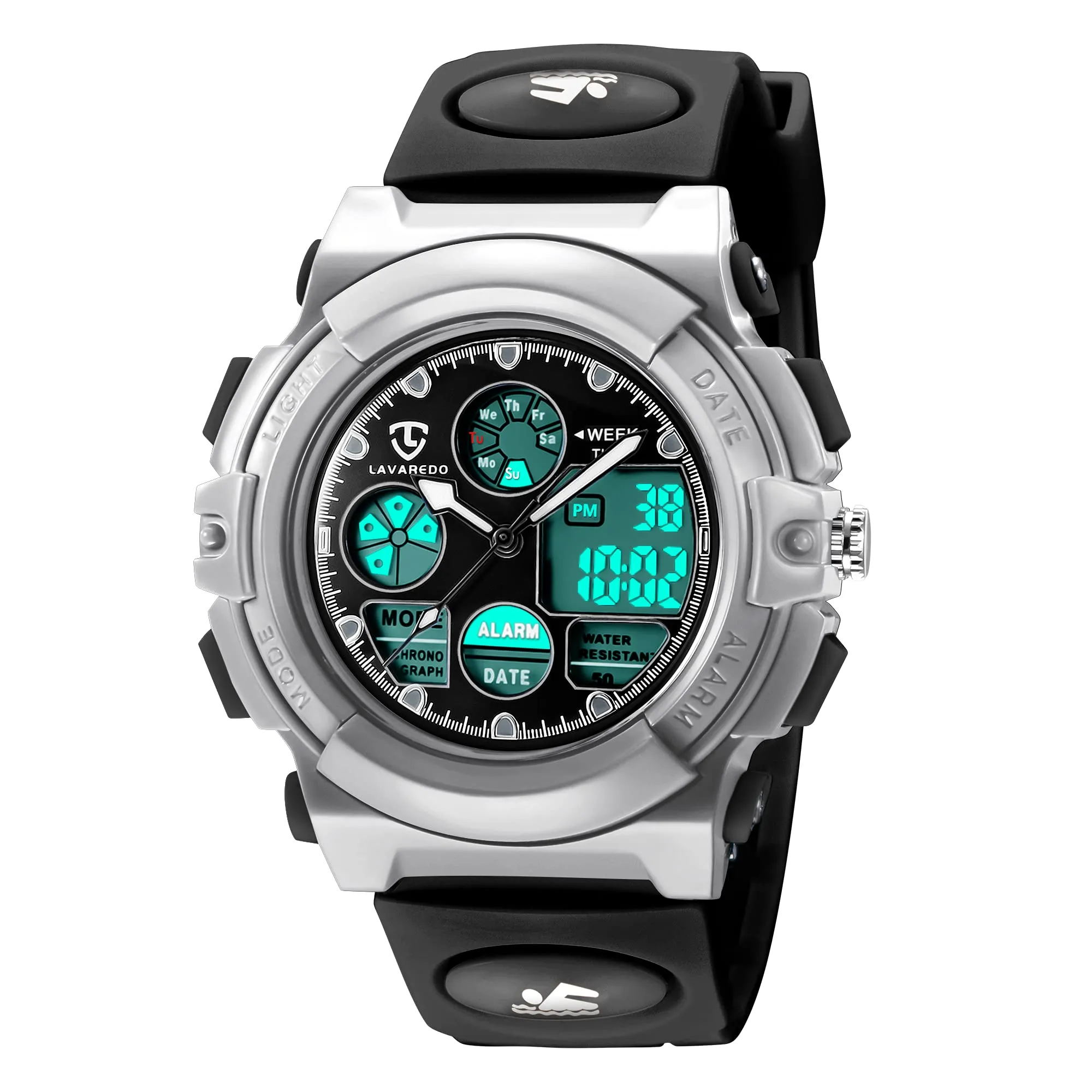 aswan watch Orologio Digitale Multifunzione Bambini Impermeabile Luce LED L6601 - immagine 1