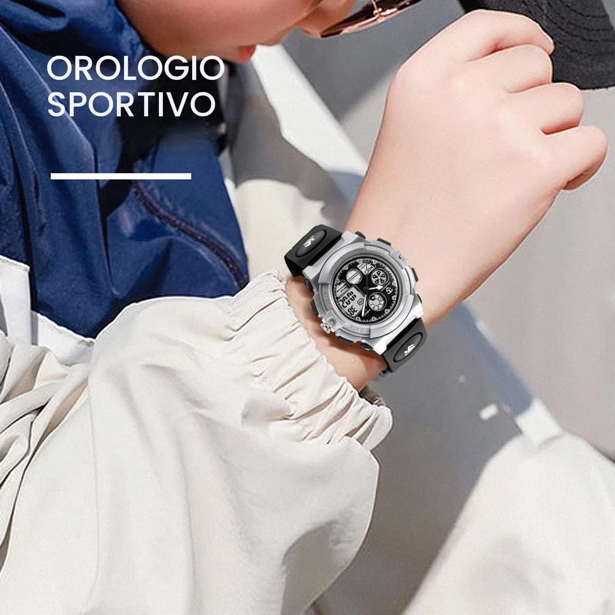 aswan watch Orologio Digitale Multifunzione Bambini Impermeabile Luce LED L6601 - immagine 2