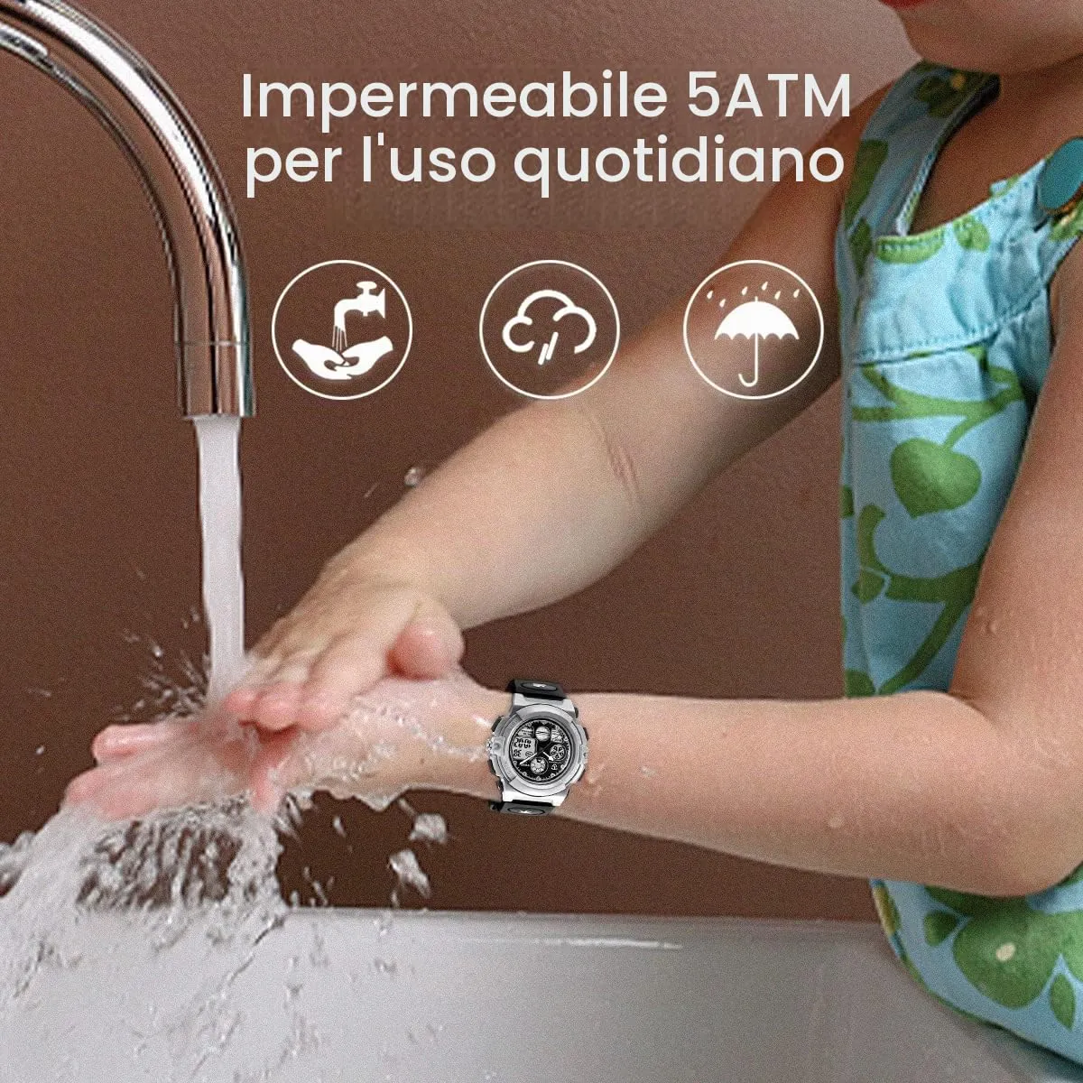 aswan watch Orologio Digitale Multifunzione Bambini Impermeabile Luce LED L6601 - immagine 6