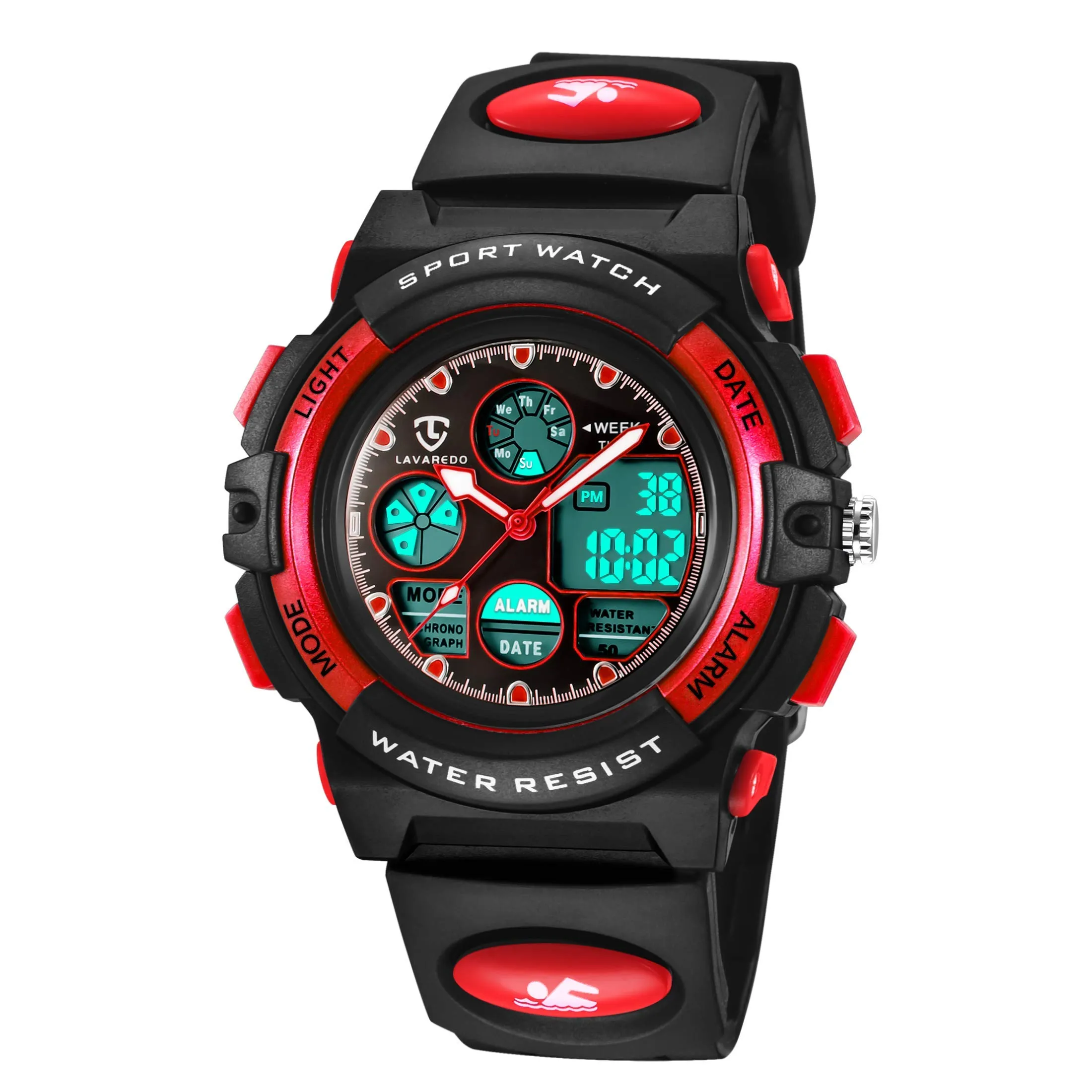 aswan watch Orologio Digitale Multifunzione per Bambini Impermeabile con Luce LED SKM1163 - immagine 1