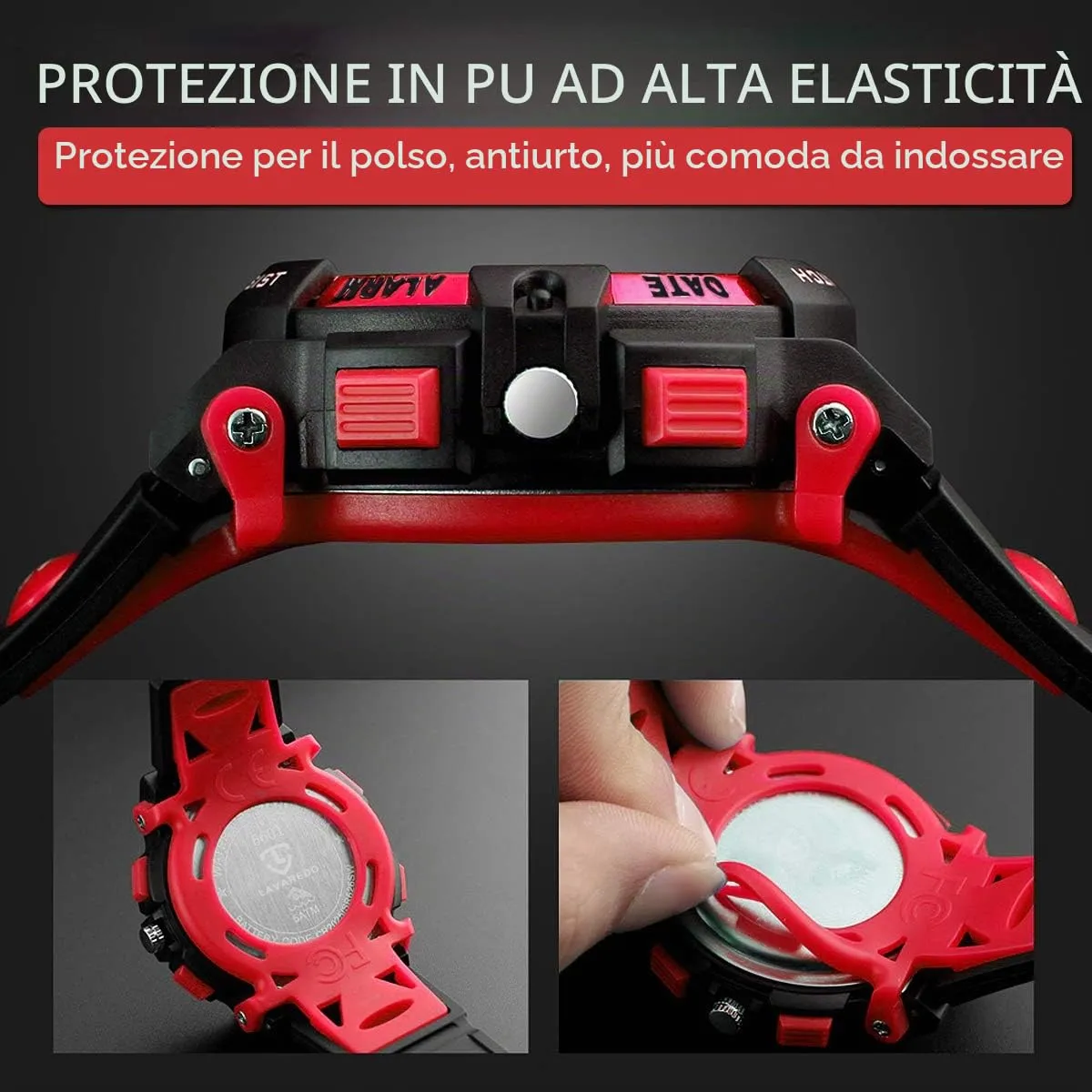 aswan watch Orologio Digitale Multifunzione per Bambini Impermeabile con Luce LED SKM1163 - immagine 5