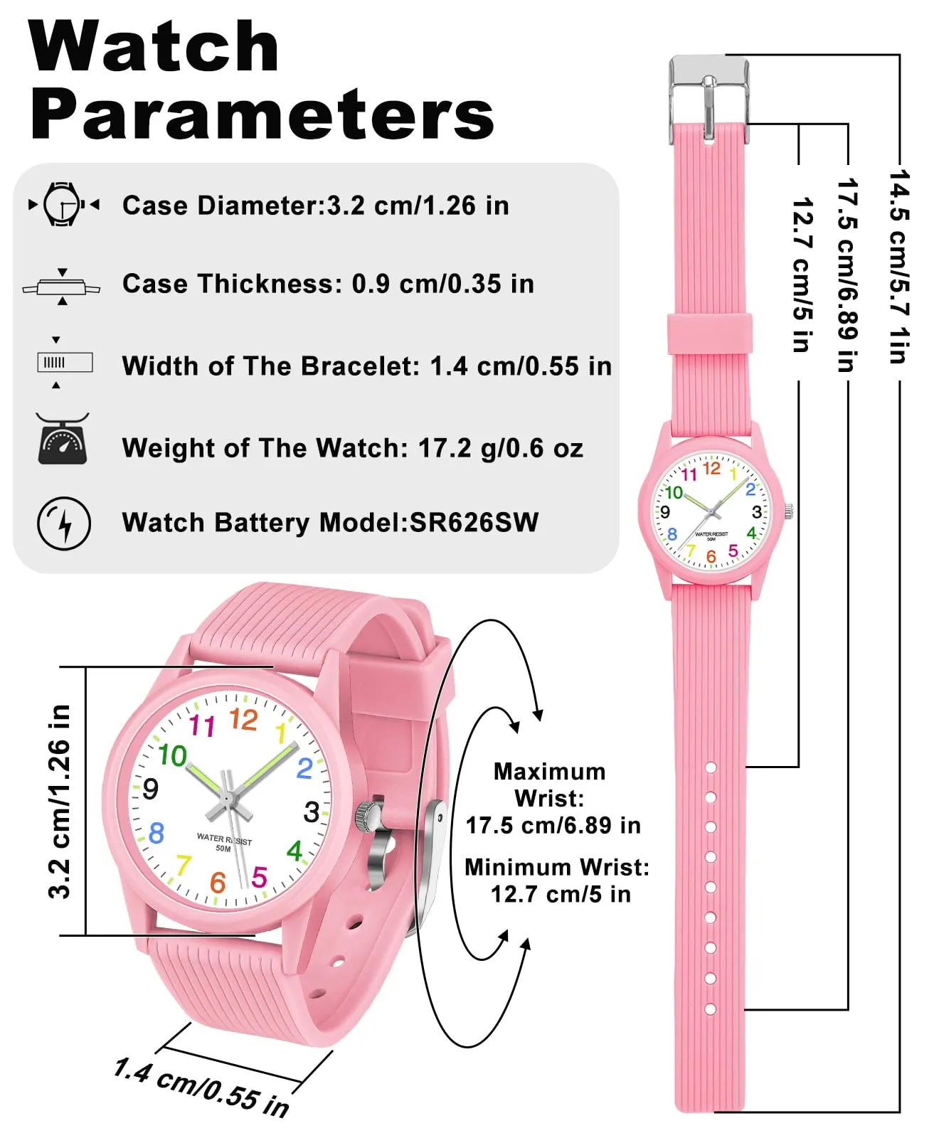 SOCICO Orologio Analogico per Bambini 4-12 Anni, 50m Impermeabile, SOCI-6088 - immagine 3