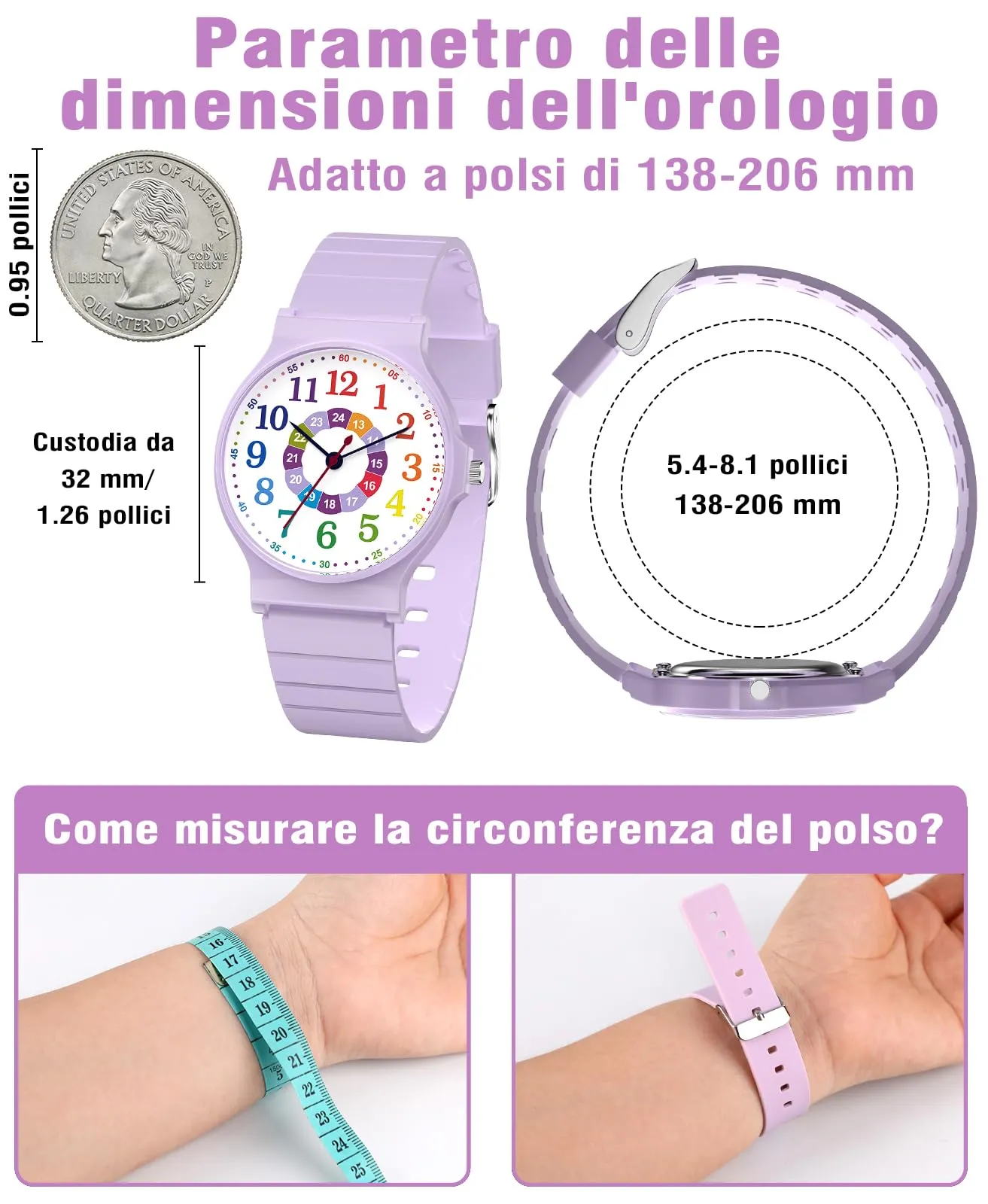 SOCICO Orologio Analogico Sportivo Impermeabile 30m per Bambini 5-15 Anni, SOC-1010L - immagine 5