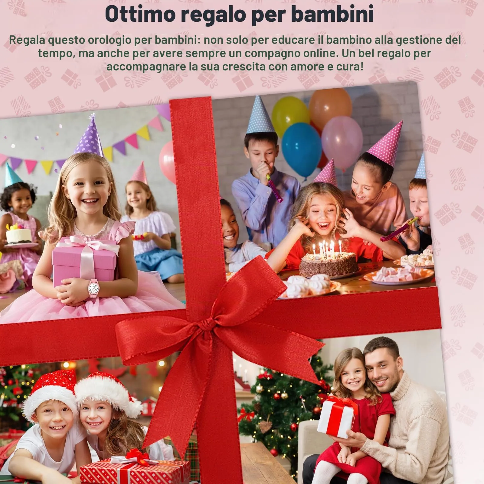 SOCICO Orologio Analogico per Bambini 4-12 Anni, Impermeabile 50m, Sakura Rose - immagine 6
