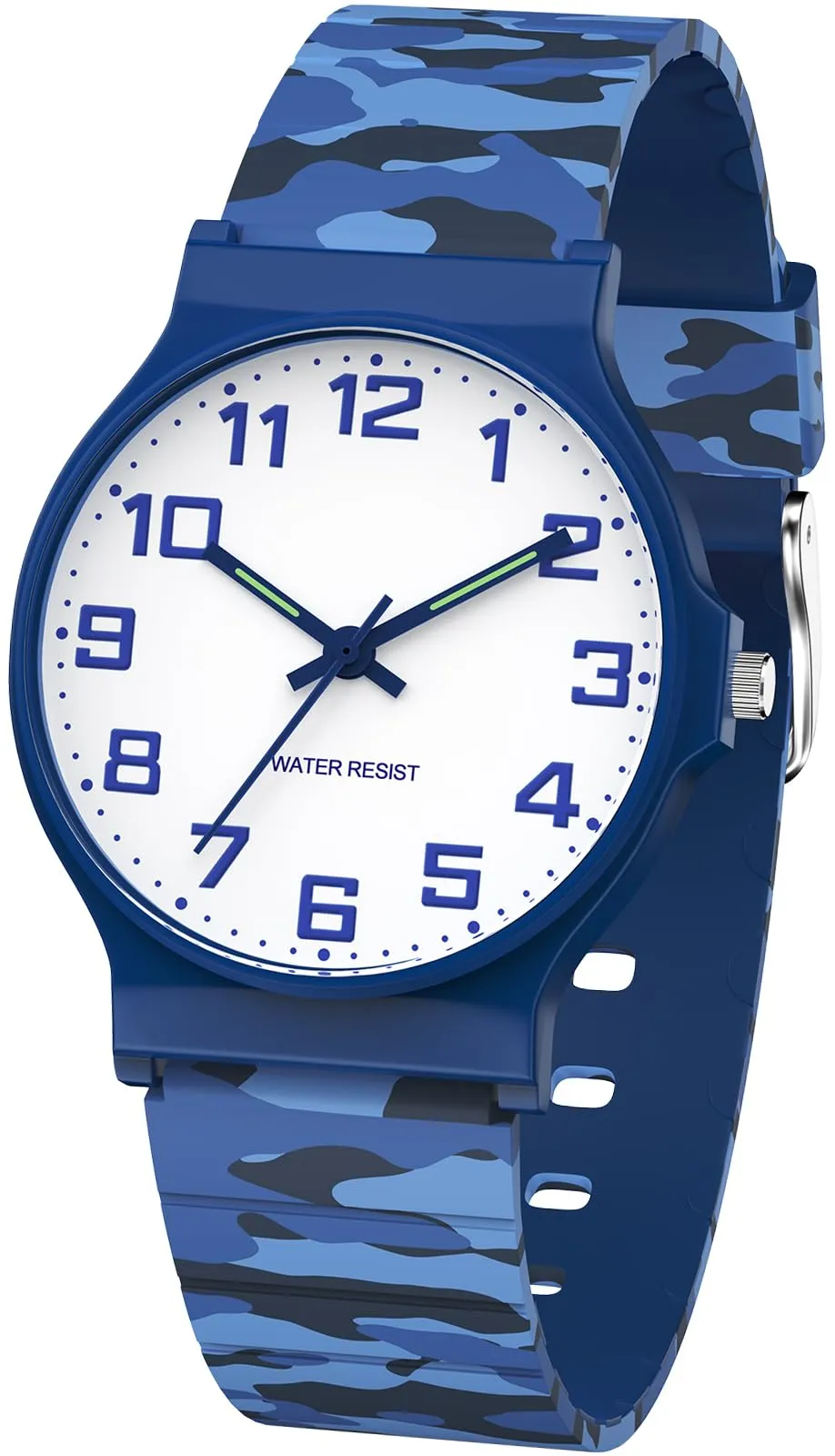 SOCICO Orologio Analogico Sportivo Impermeabile 30m per Bambini 5-15 Anni, Blu Mimetico, SOC-1010L - immagine 1