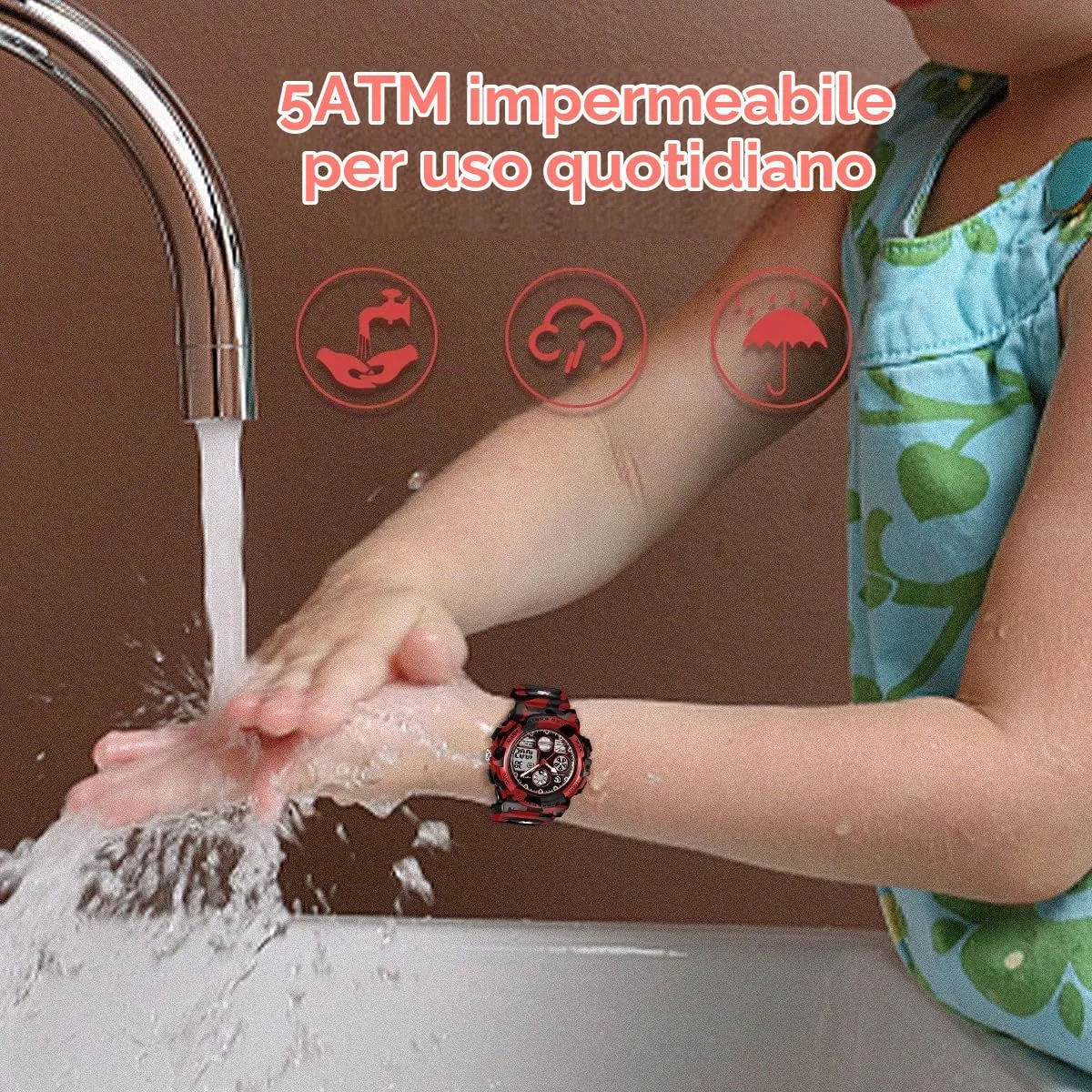 aswan watch Orologio Digitale Multifunzione per Bambini Impermeabile 5 ATM L6601 - immagine 4