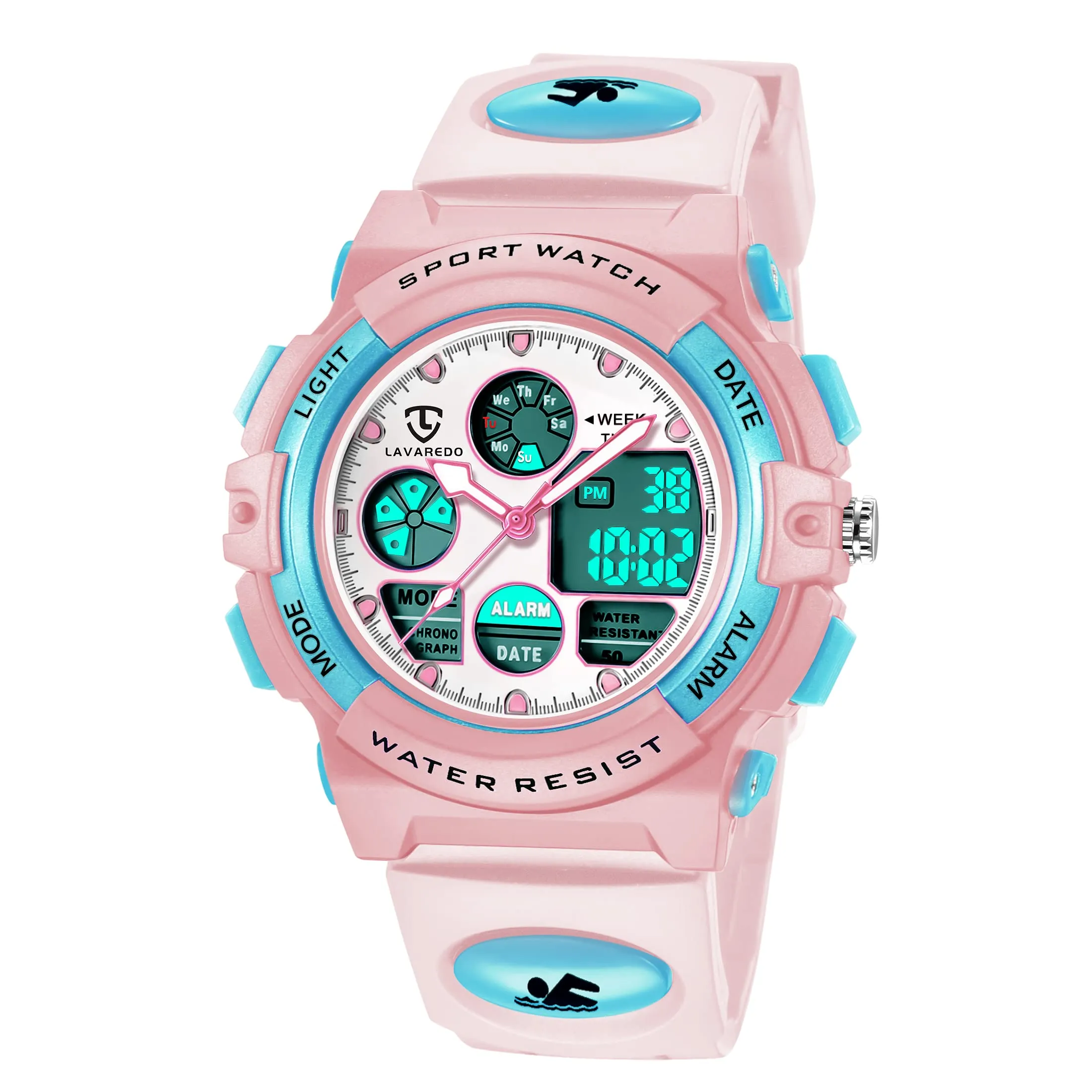 aswan watch Orologio Digitale Multifunzione per Bambini, Impermeabile 5 ATM, Luce LED - immagine 1