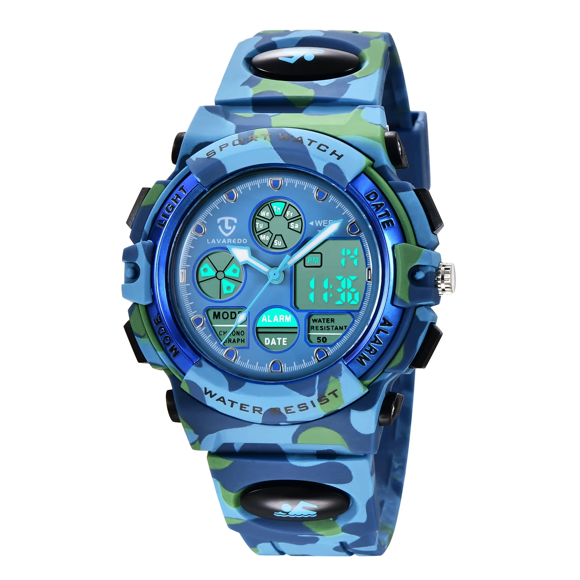 aswan watch Orologio Digitale Multifunzione per Bambini, Impermeabile, Luce LED - immagine 1