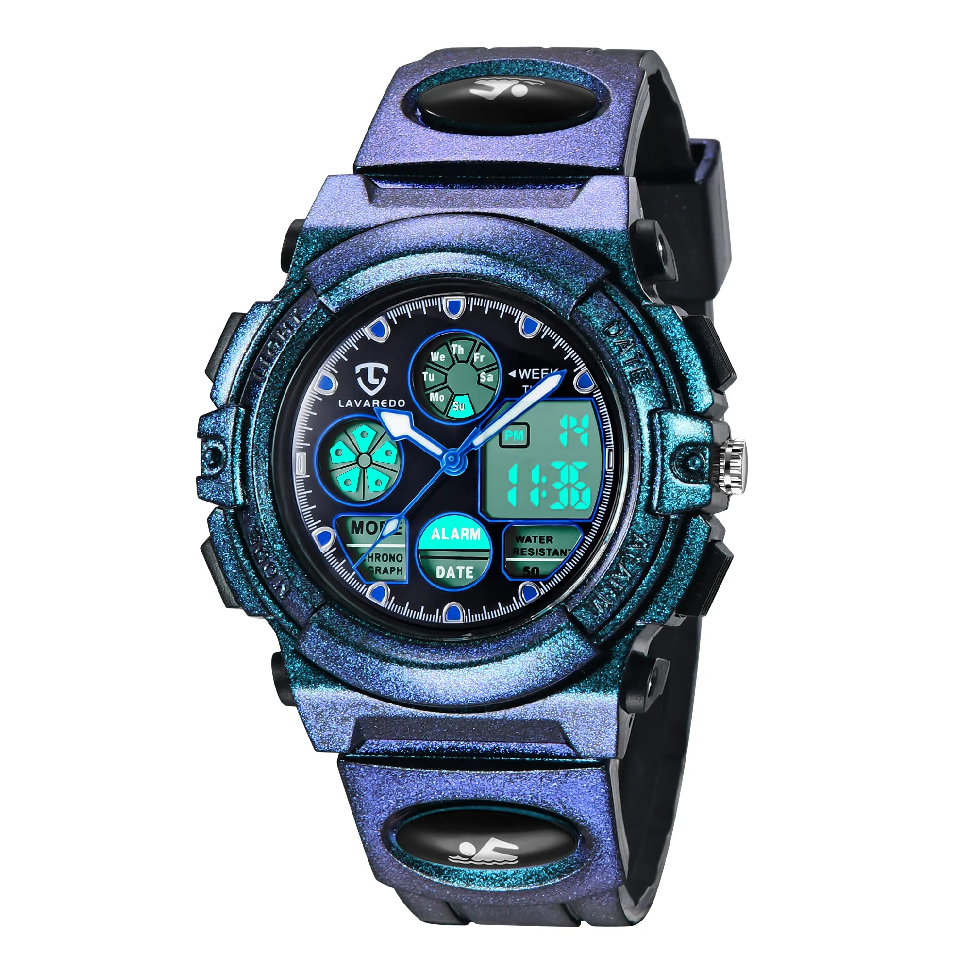aswan watch Orologio Digitale Multifunzione per Bambini, Impermeabile 5 ATM, Luce LED - immagine 1