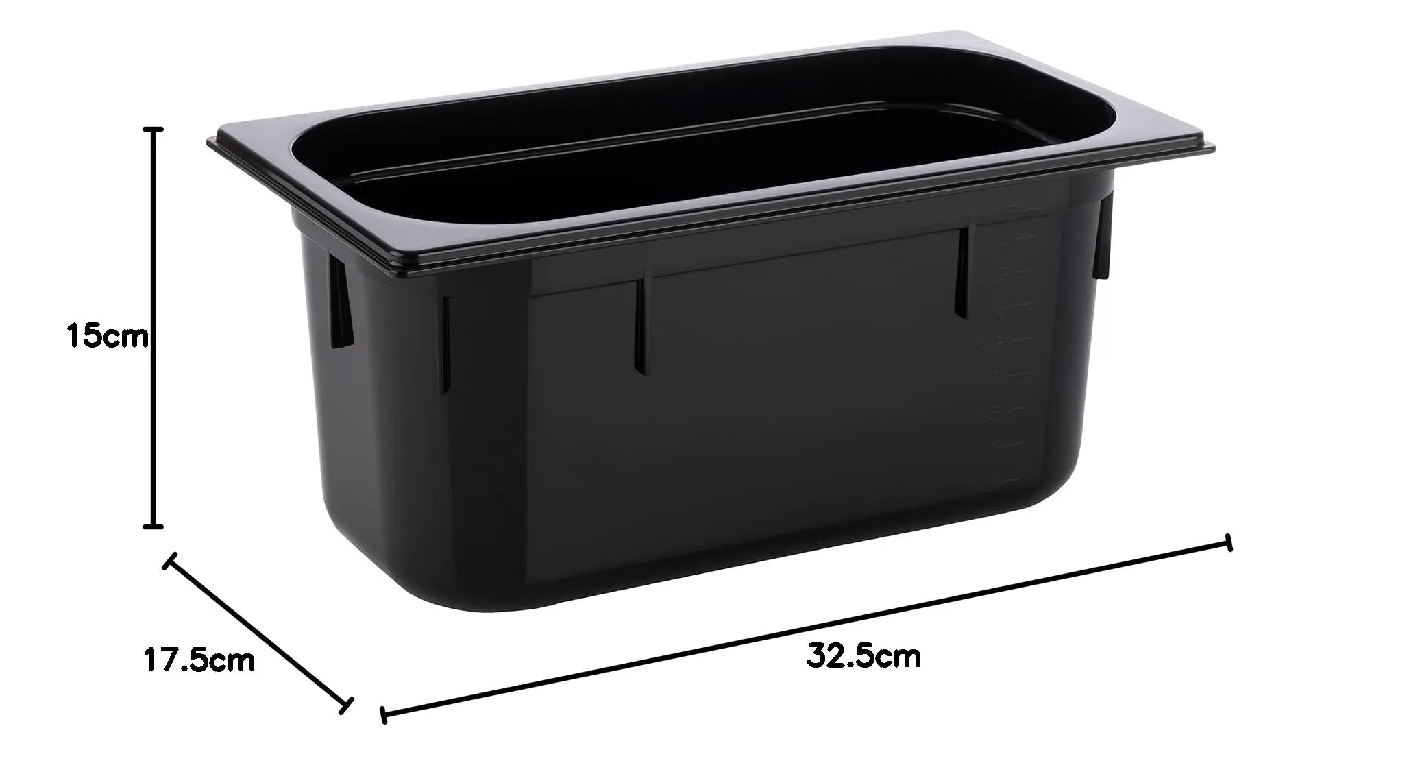 APS 82070 Contenitore Gastronorm GN 1/3 in Policarbonato, 325 x 176 x 150 mm, 5,3 Litri, Nero - immagine 10