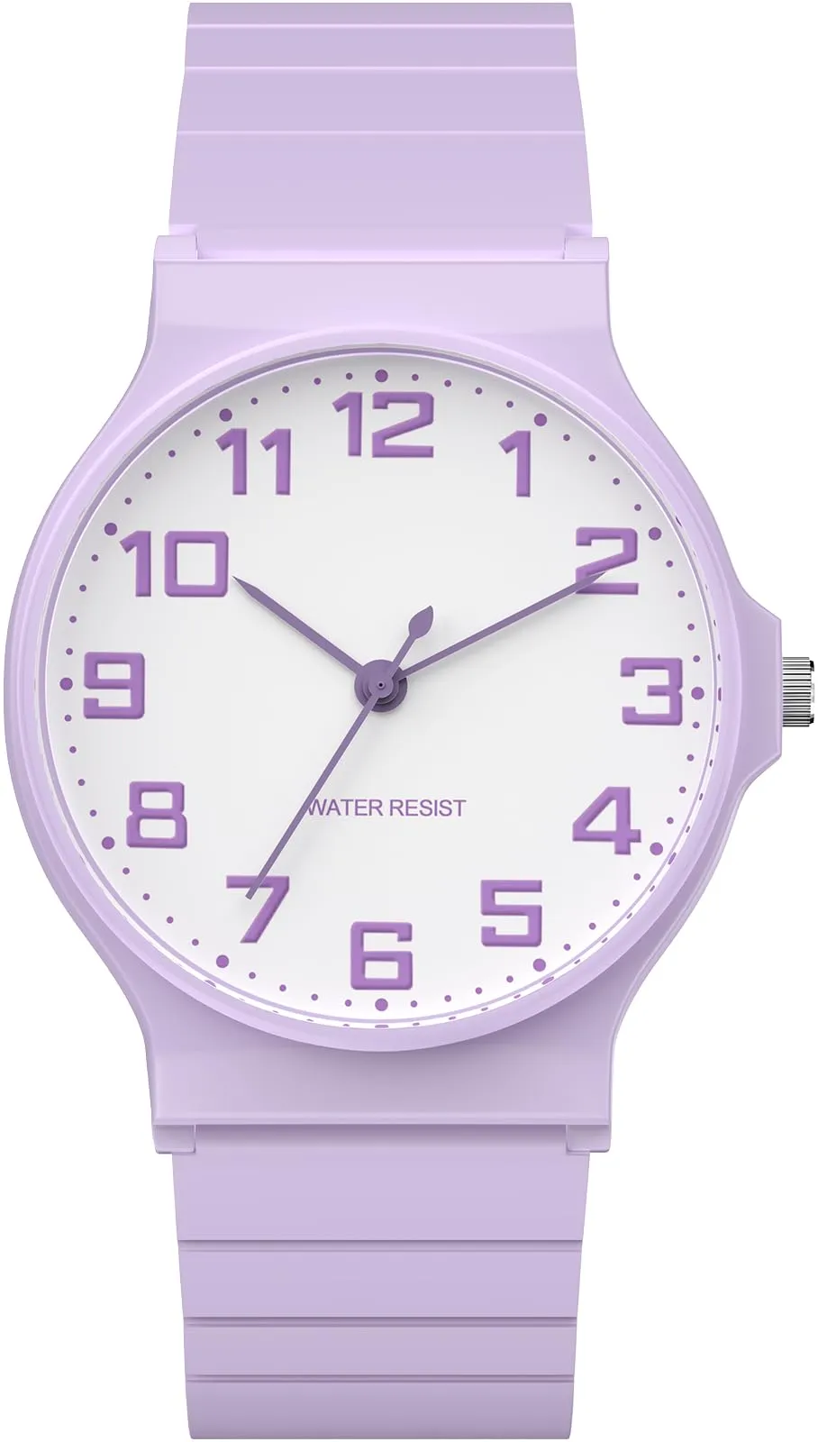 SOCICO Orologio analogico sportivo resistente all'acqua per bambini 5-15 anni, Viola-bianco - immagine 9