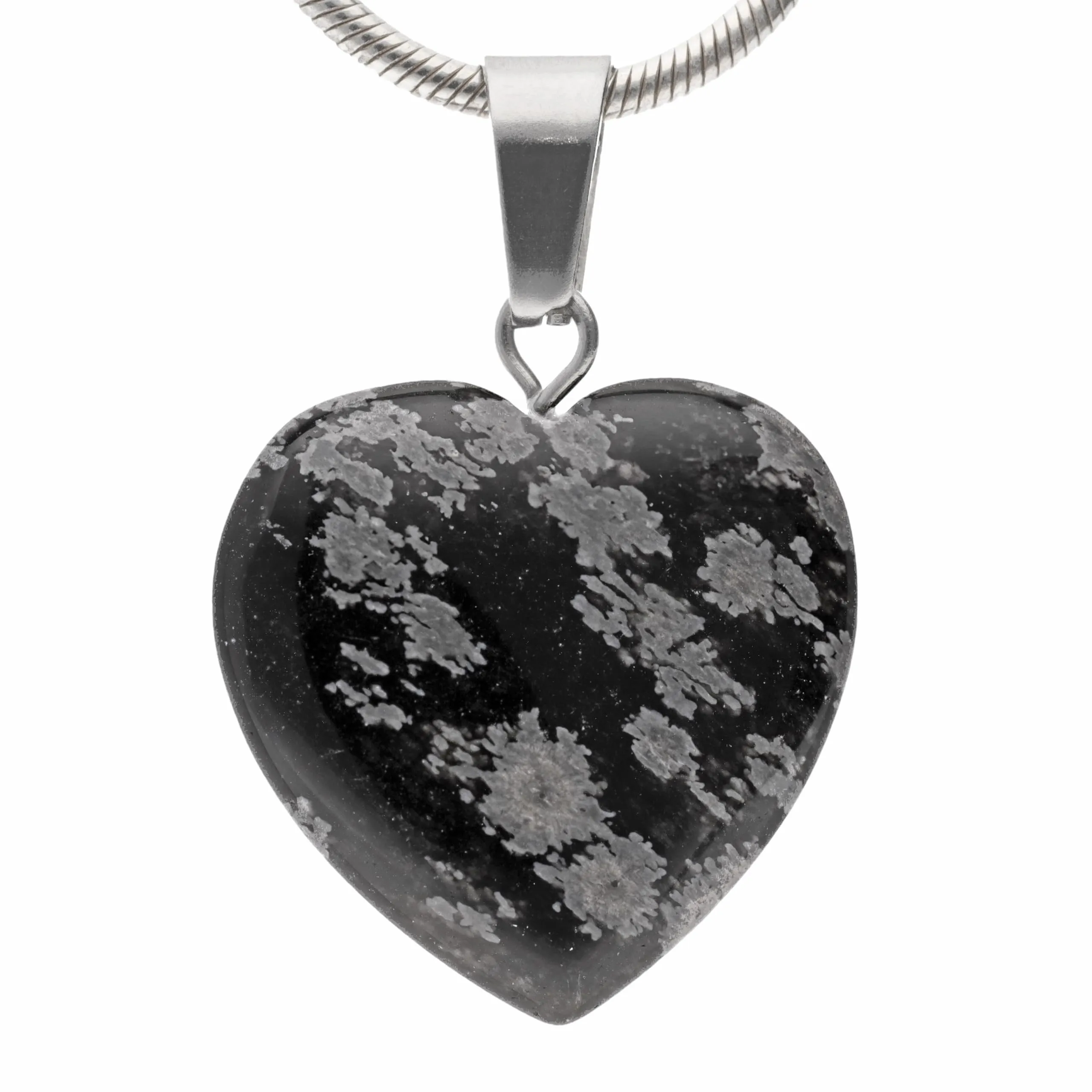 Lebensquelle Plus Ciondolo a cuore in Ossidiana fiocco di neve, 2x2 cm - immagine 1