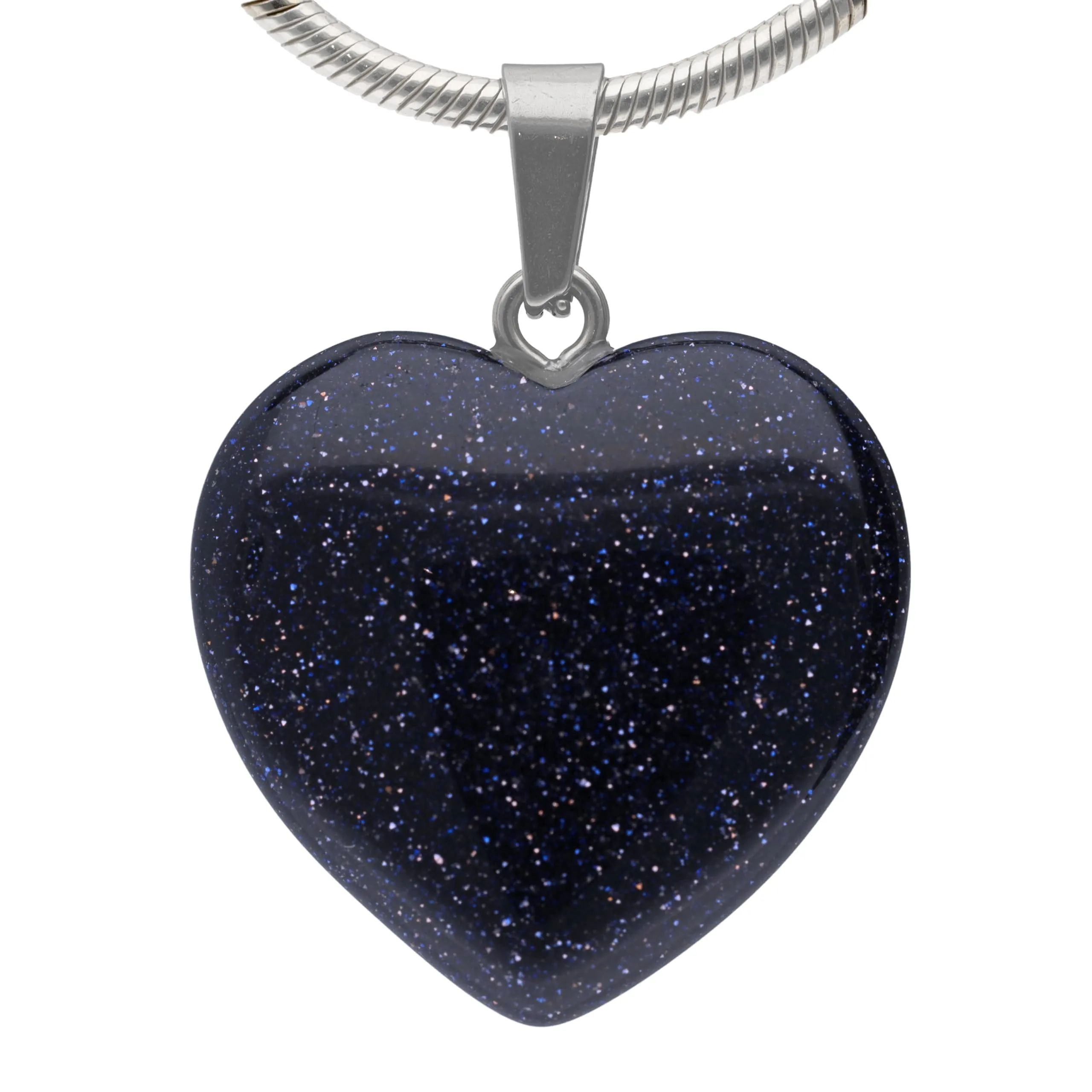Lebensquelle Plus Ciondolo a cuore in vera pietra Goldstone blu 2x2 cm - immagine 1