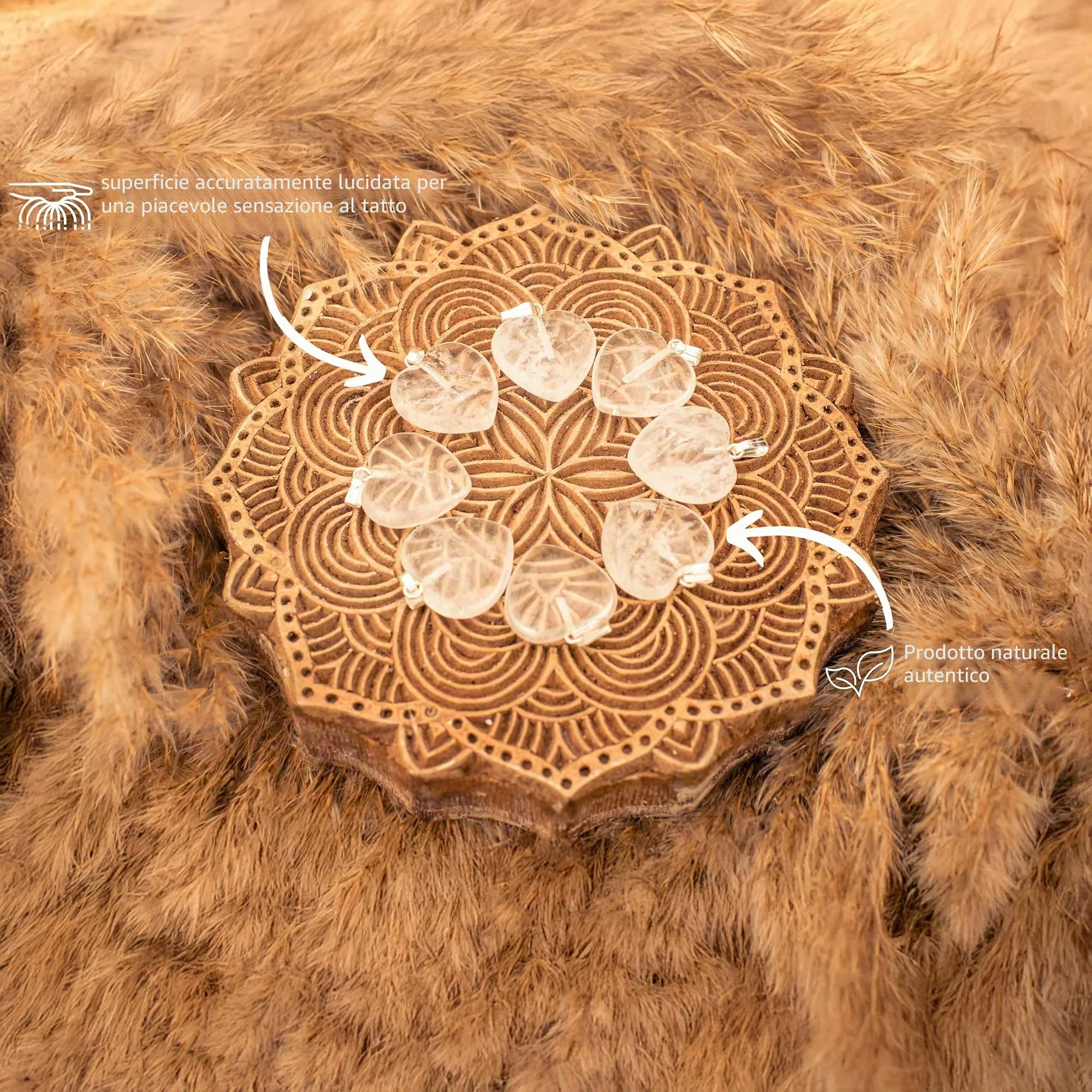 Lebensquelle Plus Ciondolo a cuore in Cristallo di rocca 2x2 cm - immagine 3