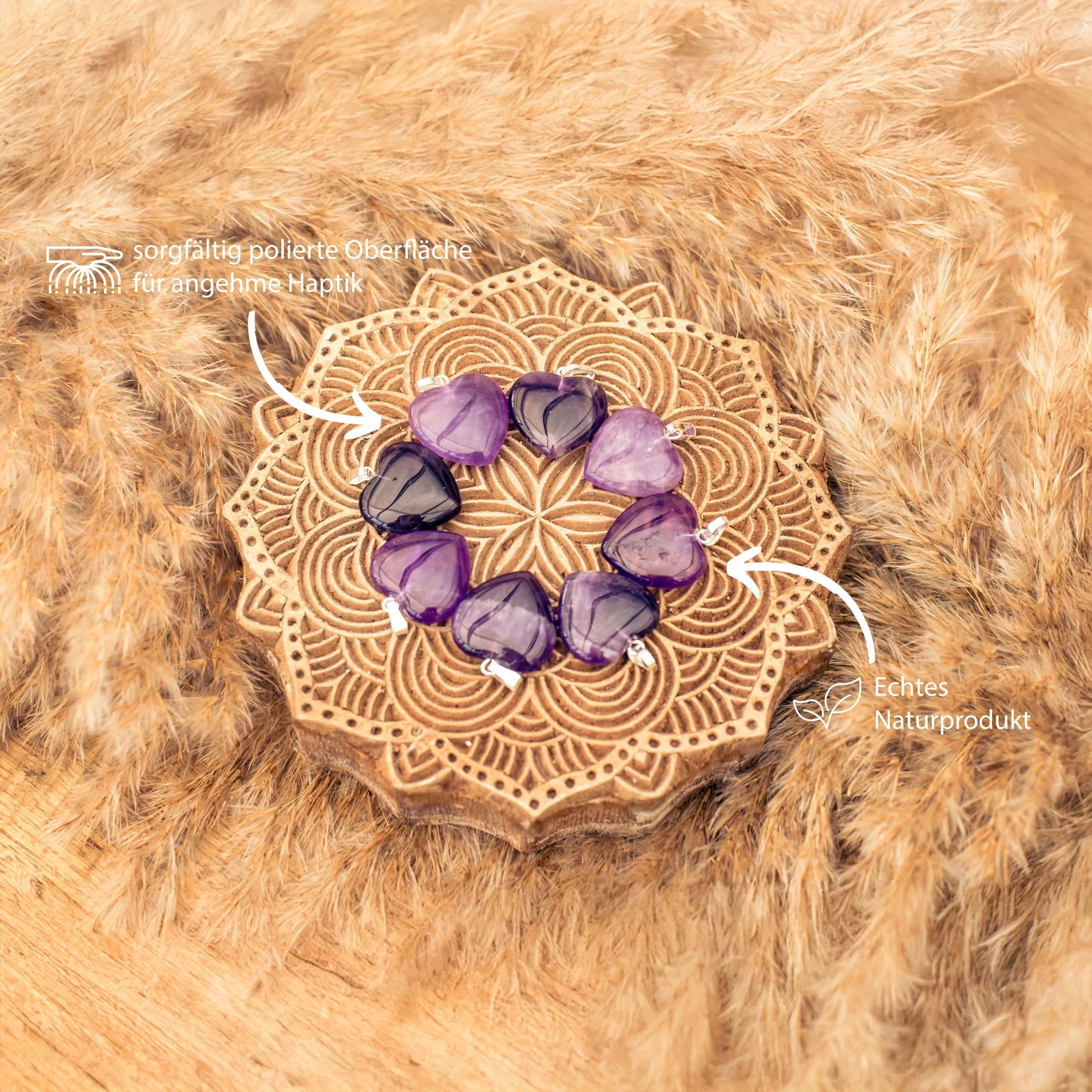 Lebensquelle Plus Ciondolo a cuore in Ametista, 2x2 cm - immagine 3