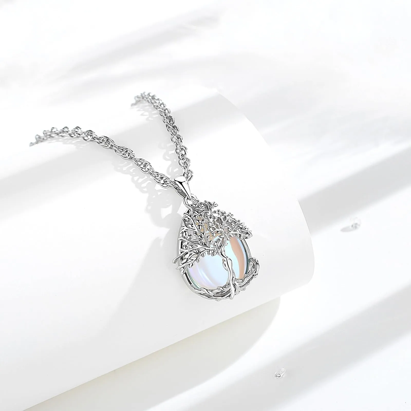 AEONSLOVE Collana Albero della Vita con Pietra di Luna naturale - immagine 2